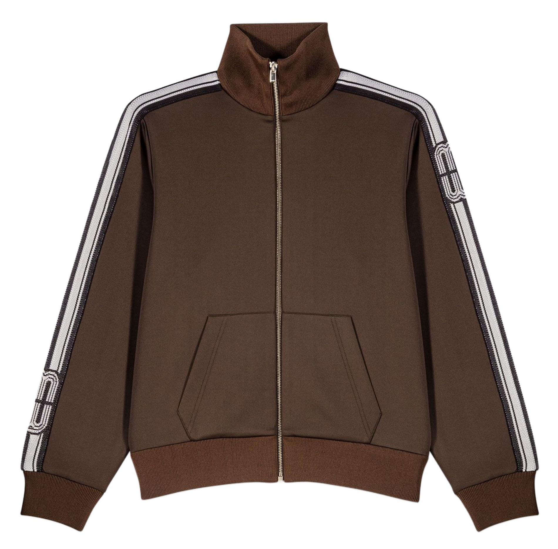 Straight high-neck zipped sweatshirt MAJE Brown