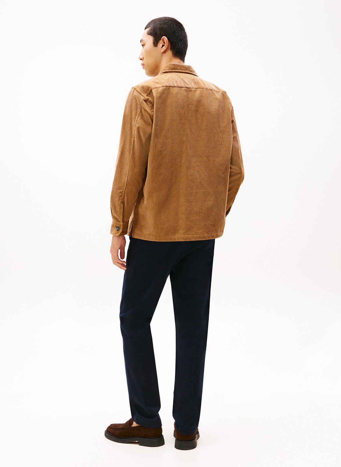 Solid corduroy straight shirt TOMMY HILFIGER Brown