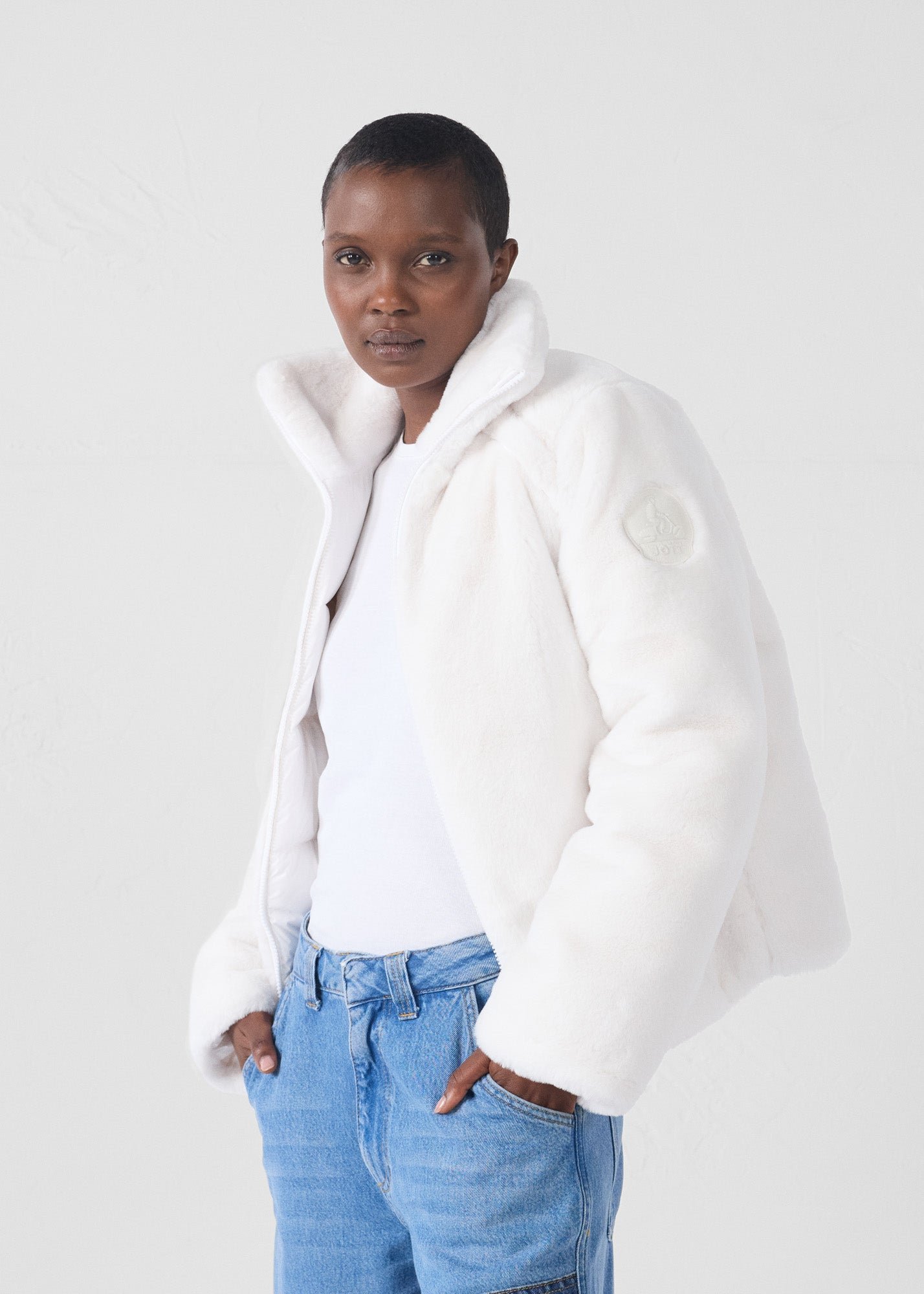 Olga faux fur puffer jacket JOTT White