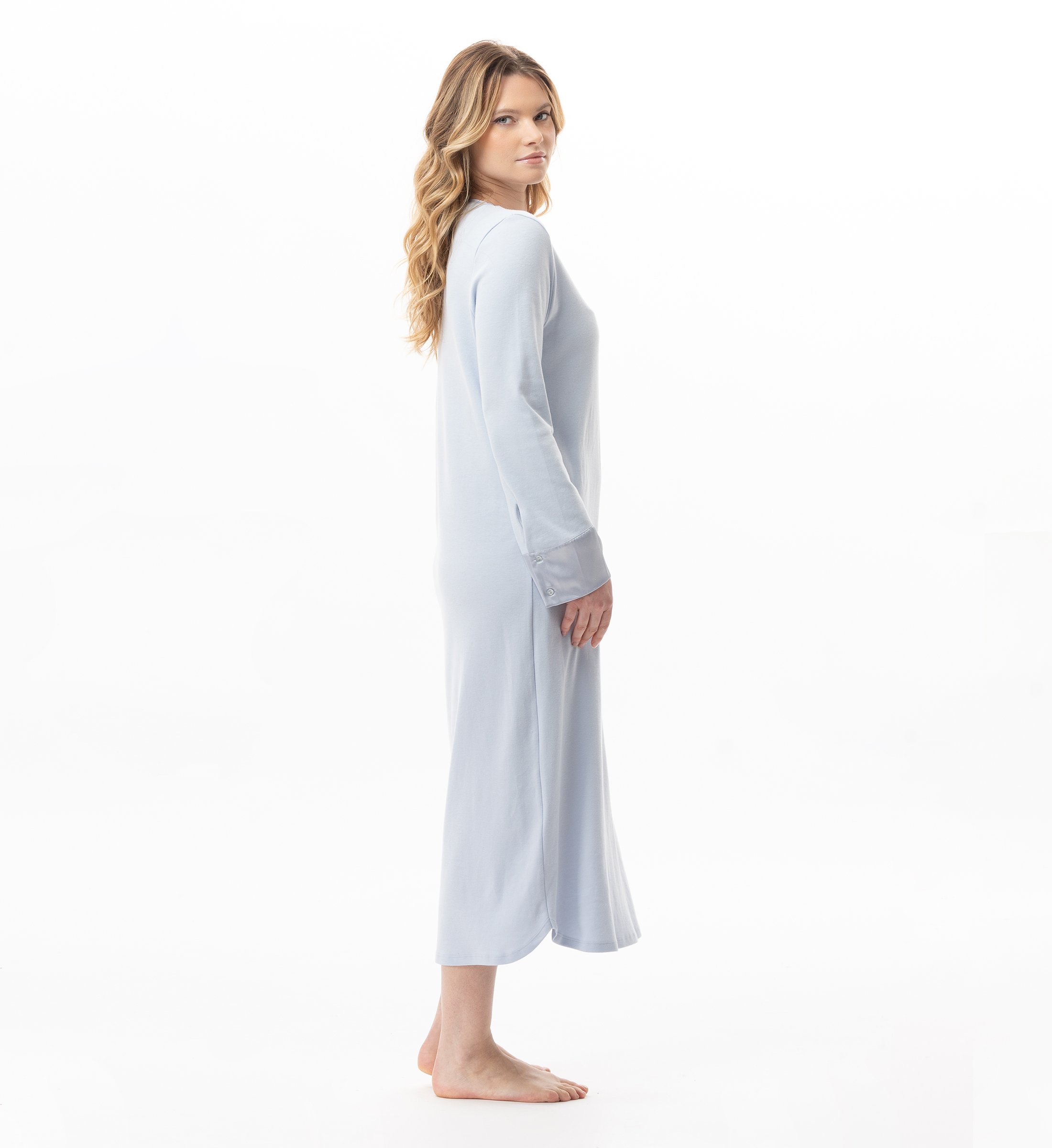 Long cotton nightshirt LE CHAT Blue