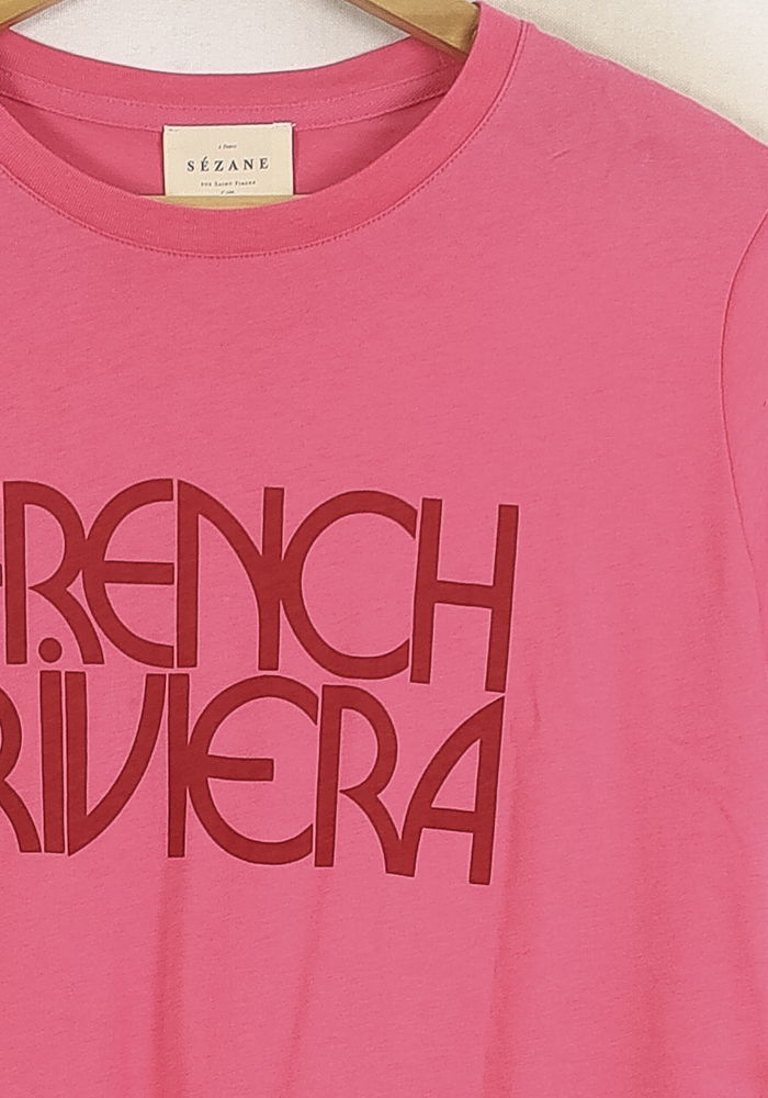 Tommy Badge T-shirt SEZANE - Seconde main Pink