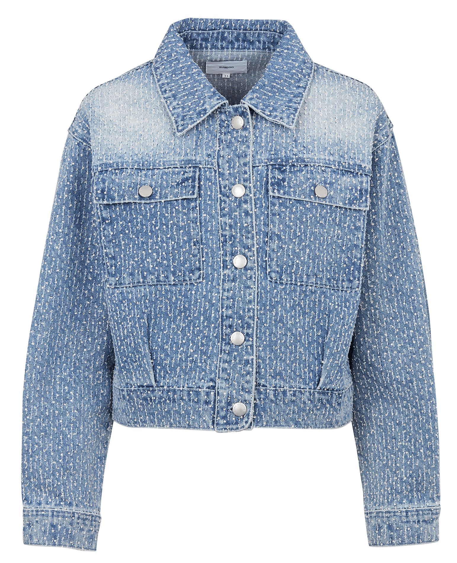Veste en jean à strass SUNCOO Bleu