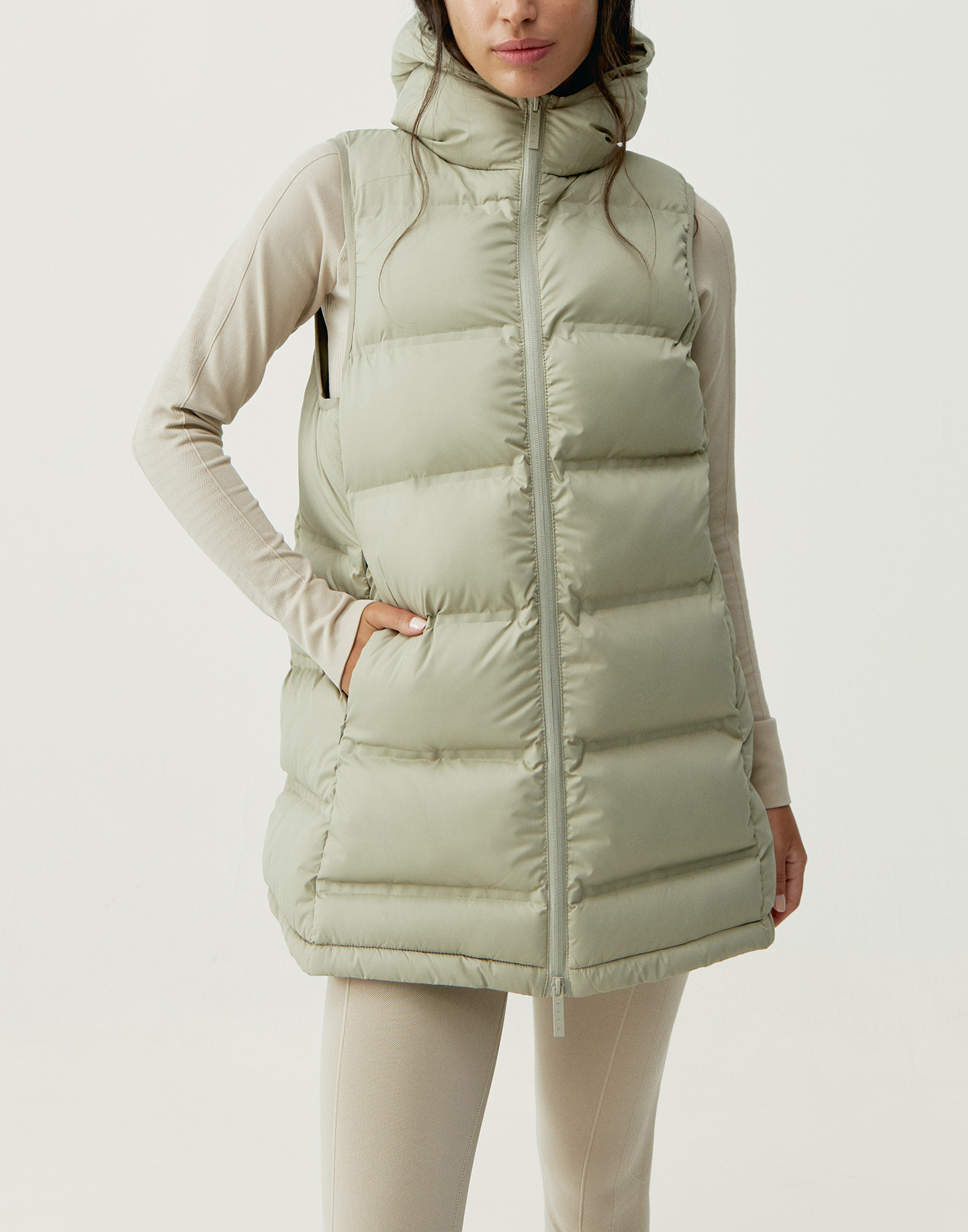 Zip-up performance athleisure sports jacket BORN LIVING YOGA Green