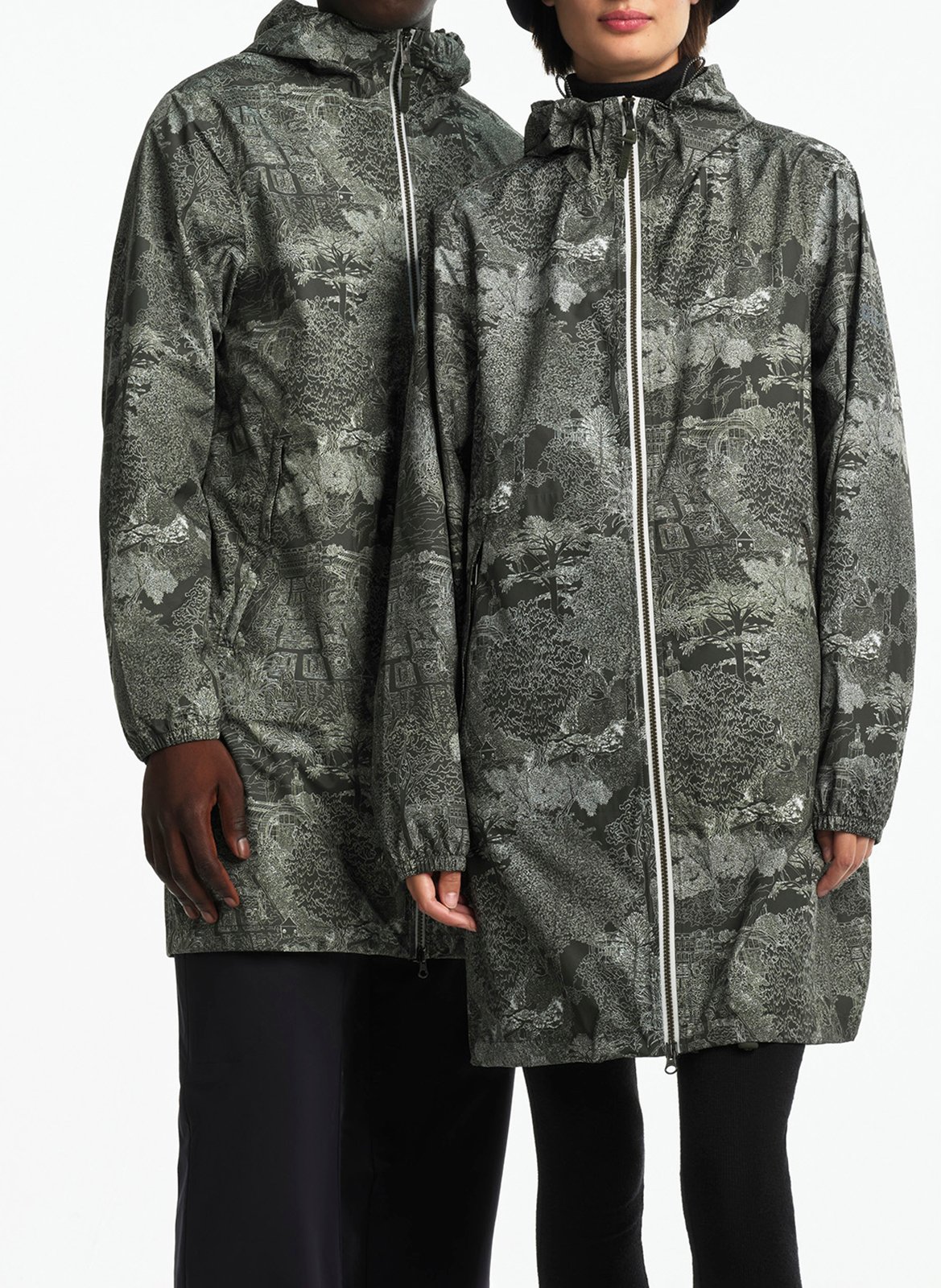 Imperméable droit col rond imprimé  AIGLE Vert