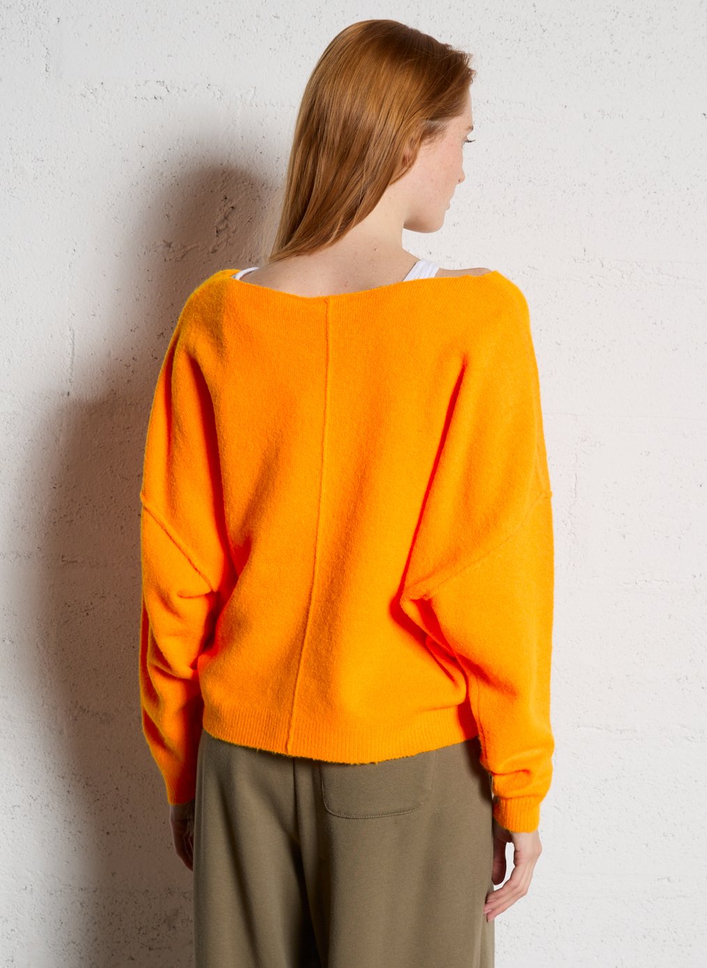 Blossom wool-mix boat-neck sweater AMERICAN VINTAGE Orange