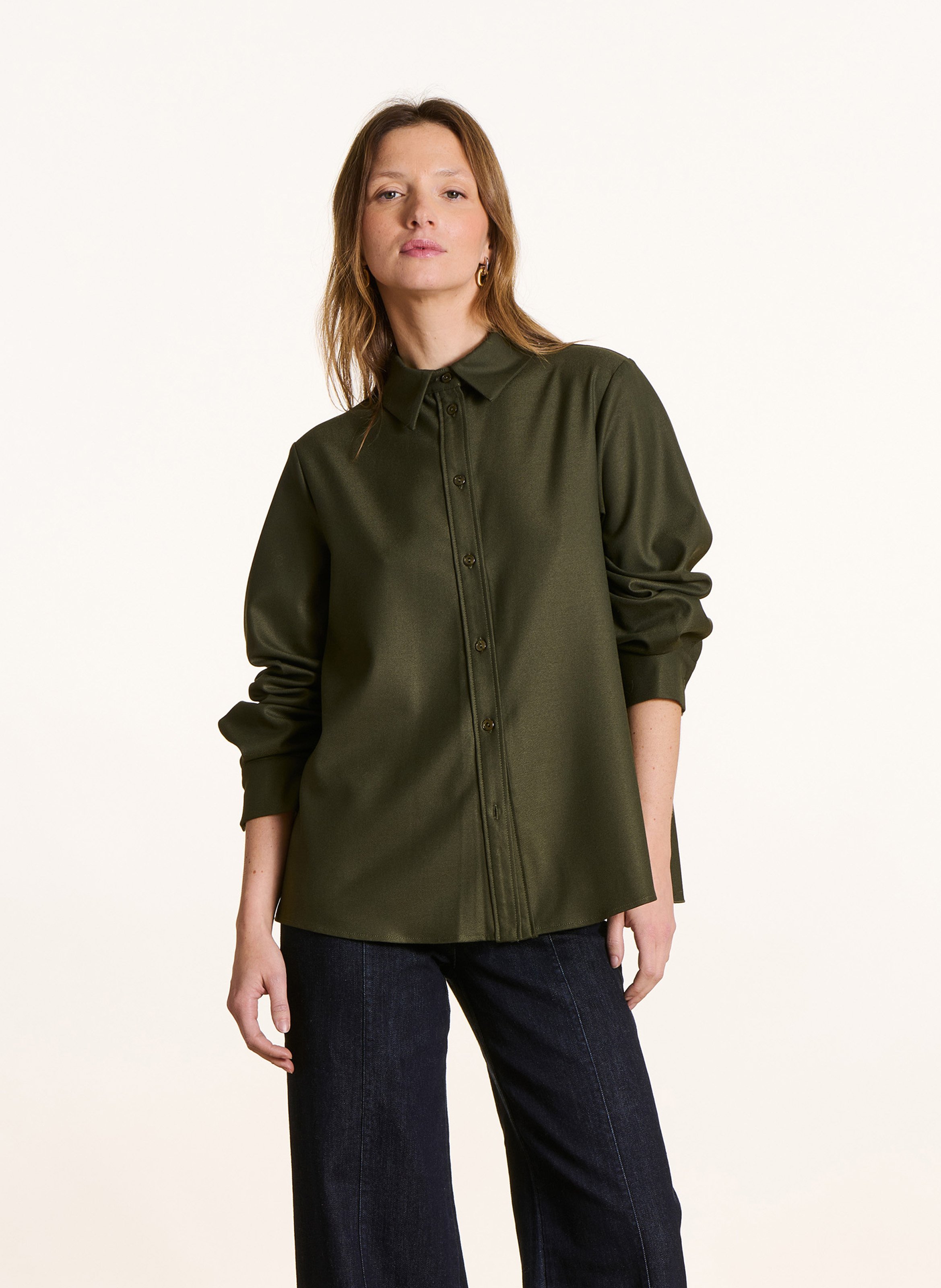 Chemise droite col classique LA FEE MARABOUTEE Vert