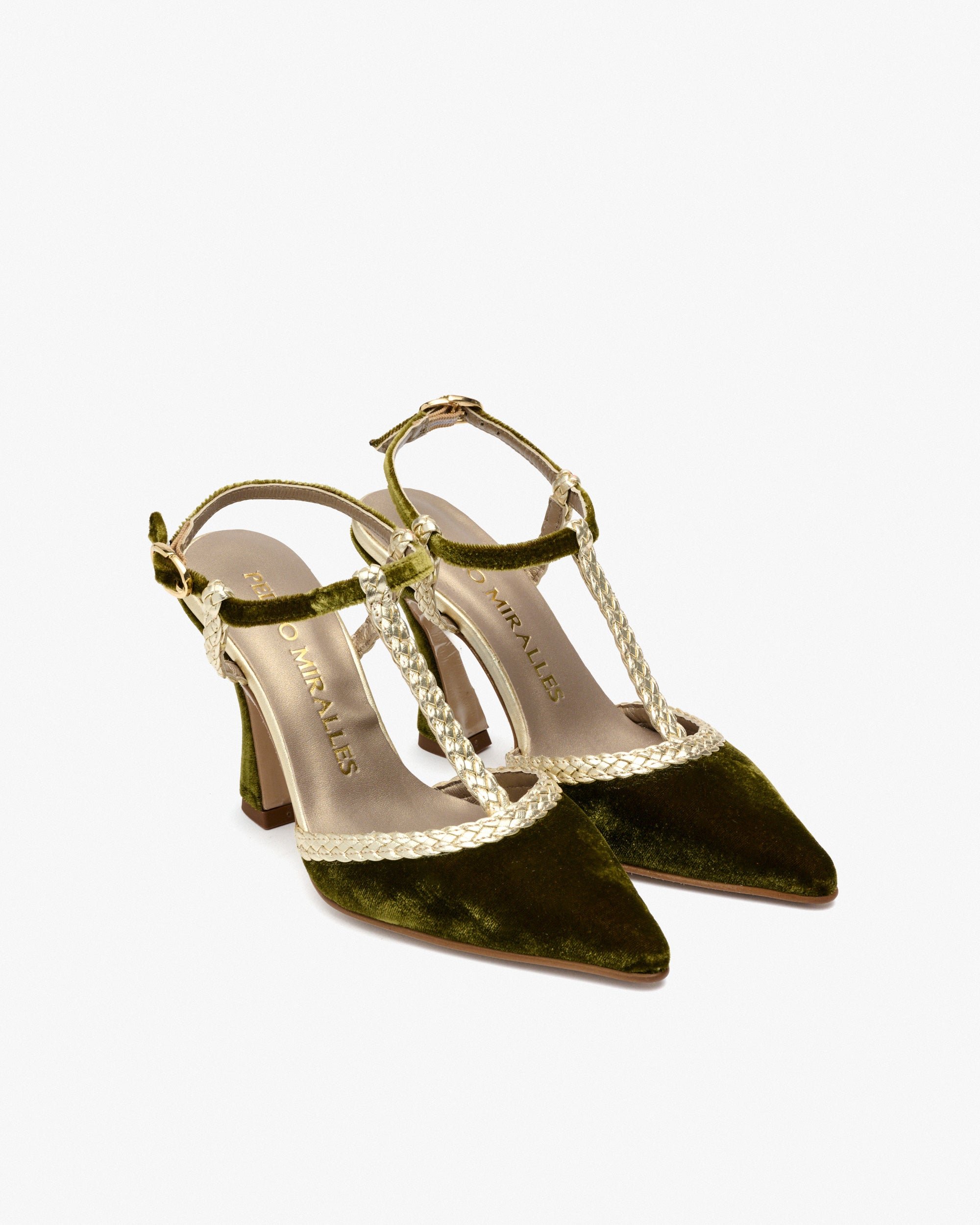 High heels in green velvet PEDRO MIRALLES Green