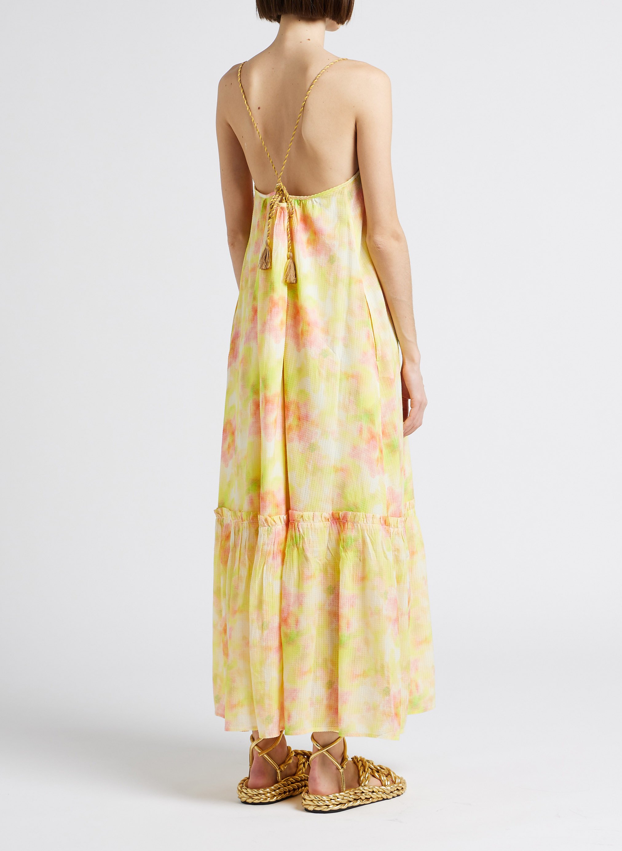 Robe longue col rond imprimé floral SCOTCH AND SODA Jaune