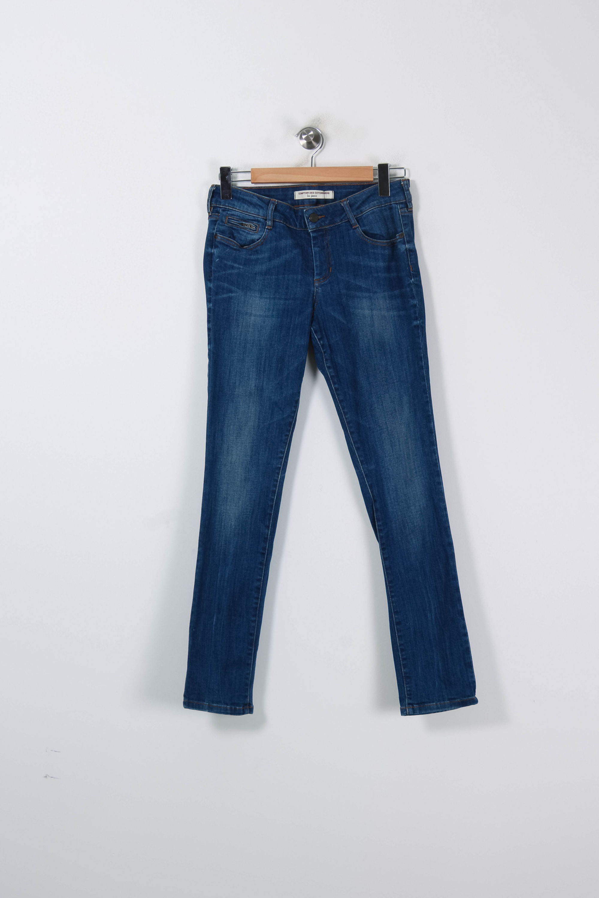 Cropped slim jeans with studs COMPTOIR DES COTONNIERS - Seconde main Blue