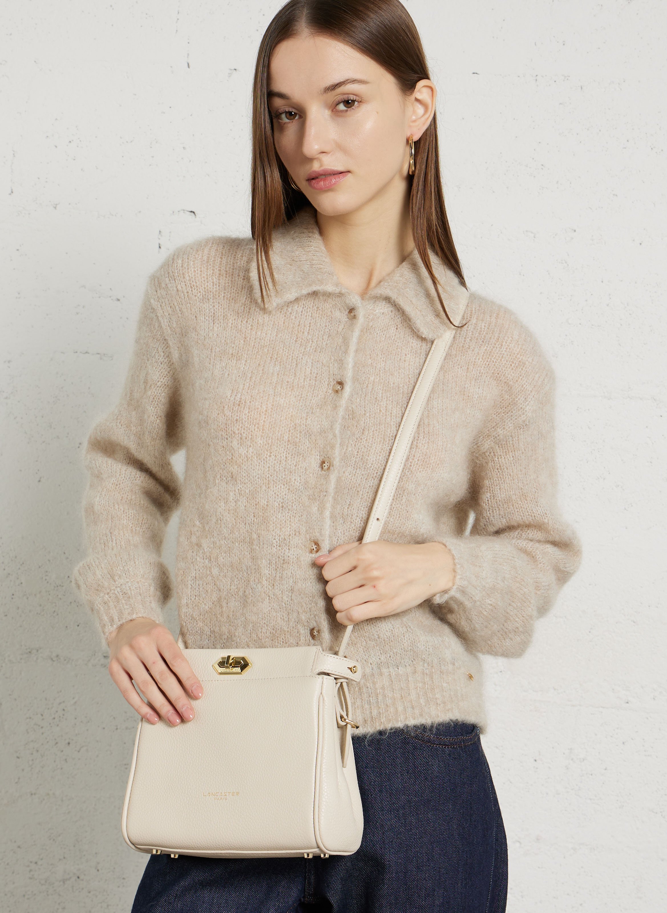 Dori leather shoulder bag LANCASTER PARIS White