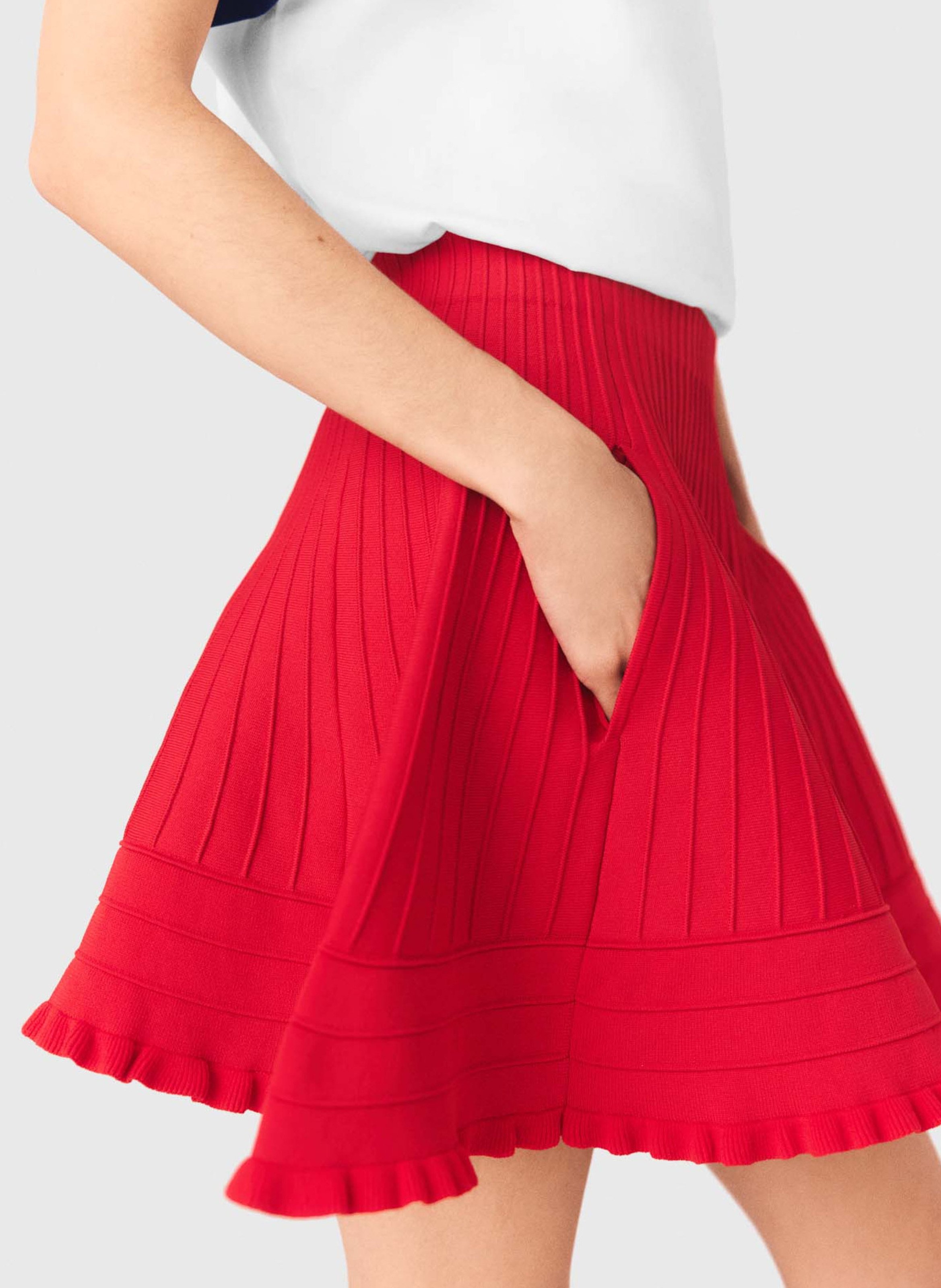 Korte uitlopende rok MAJE Rood