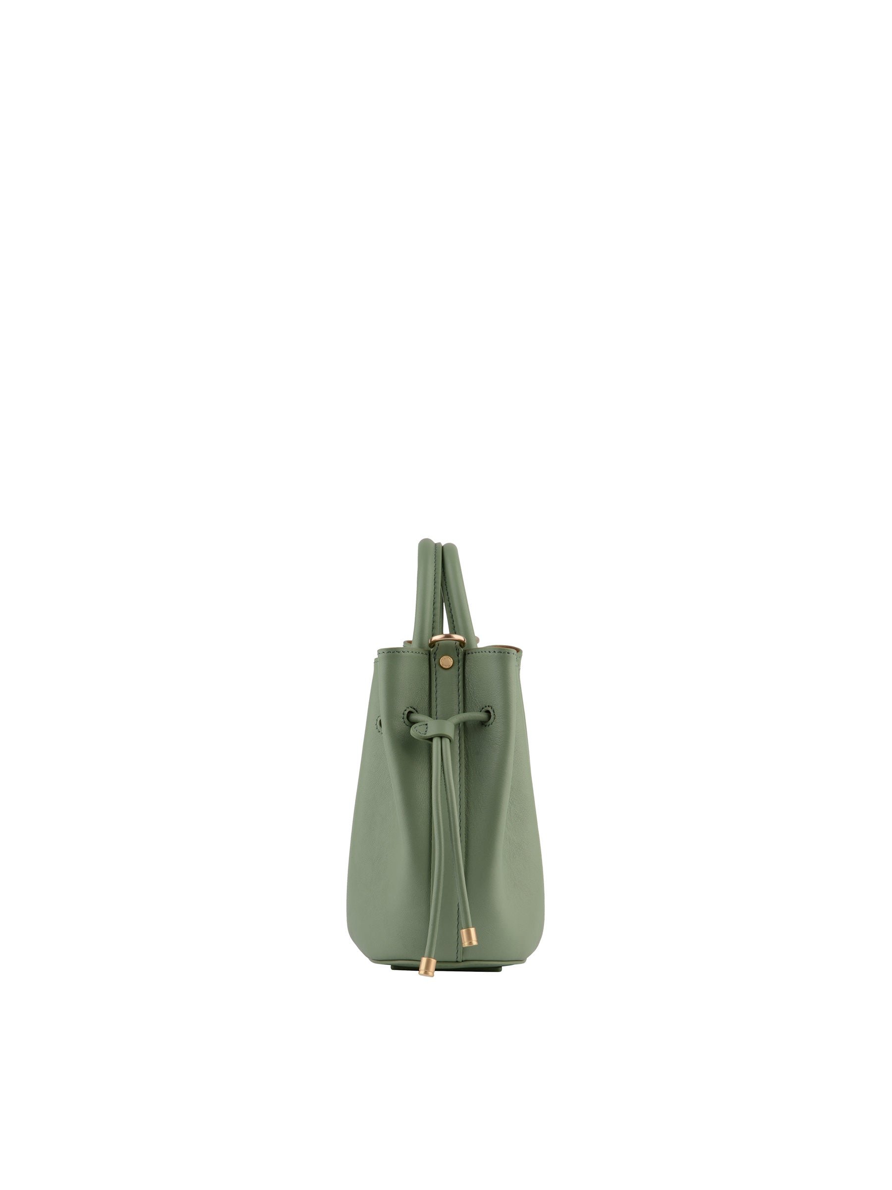 Calfskin leather handbag POURCHET Green
