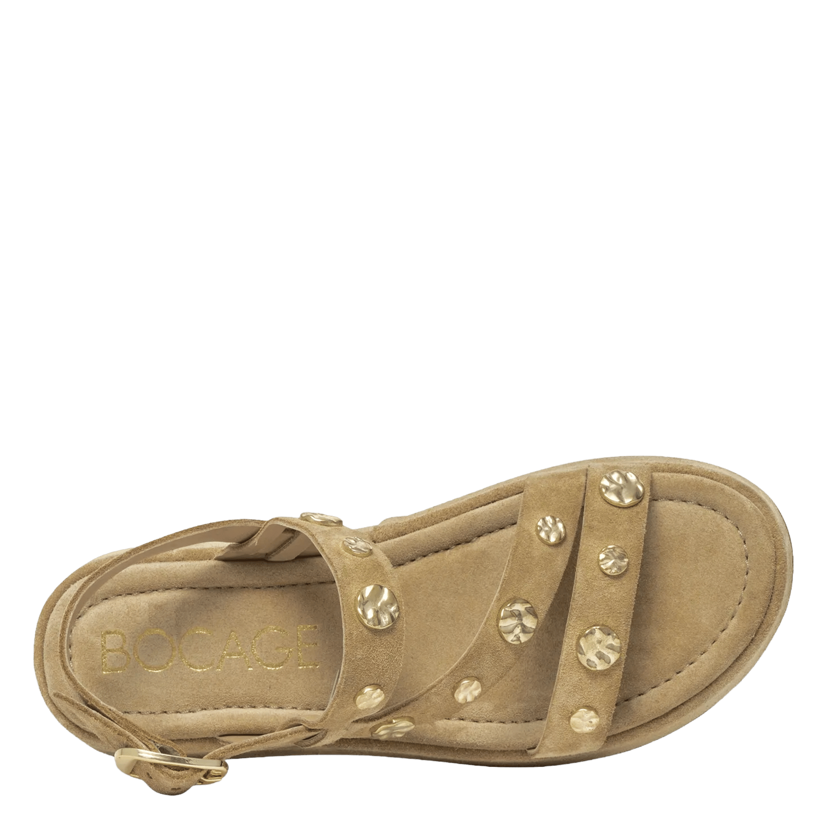 Leren sandalen met plateauzolen BOCAGE Beige