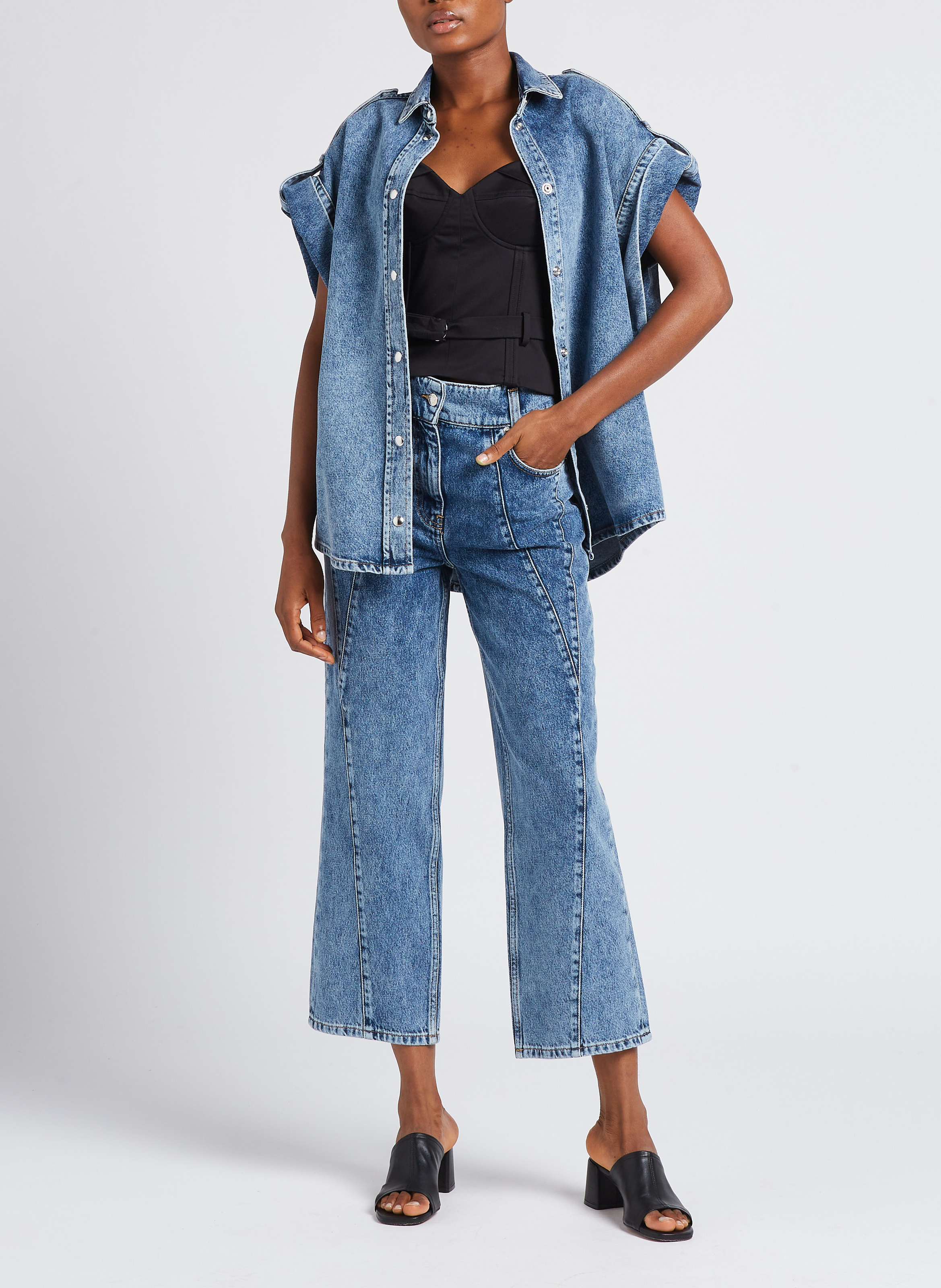 Straight Cut Stone Washed Jeans IRO Blau