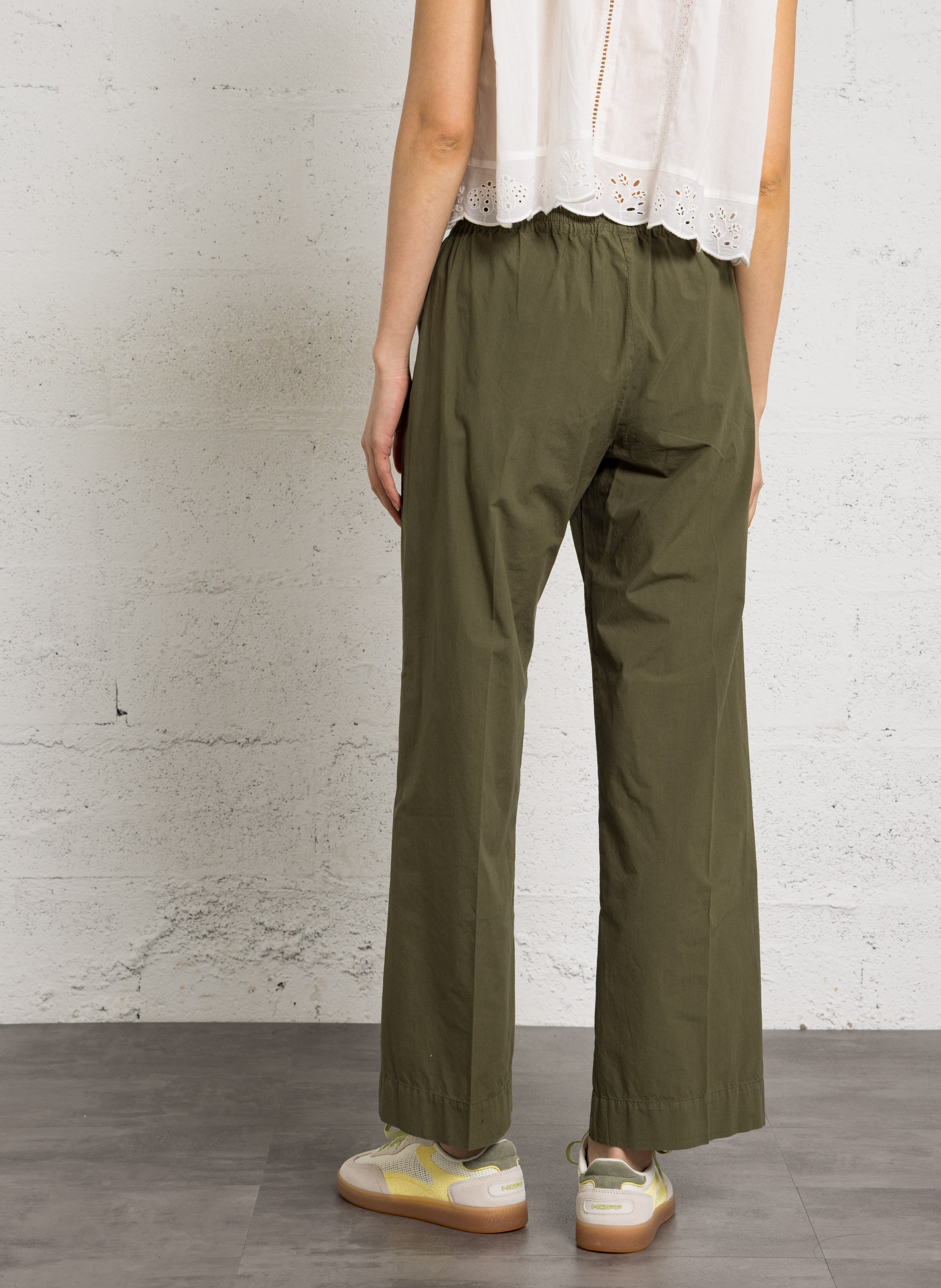 Pantalon large en coton HARTFORD Vert