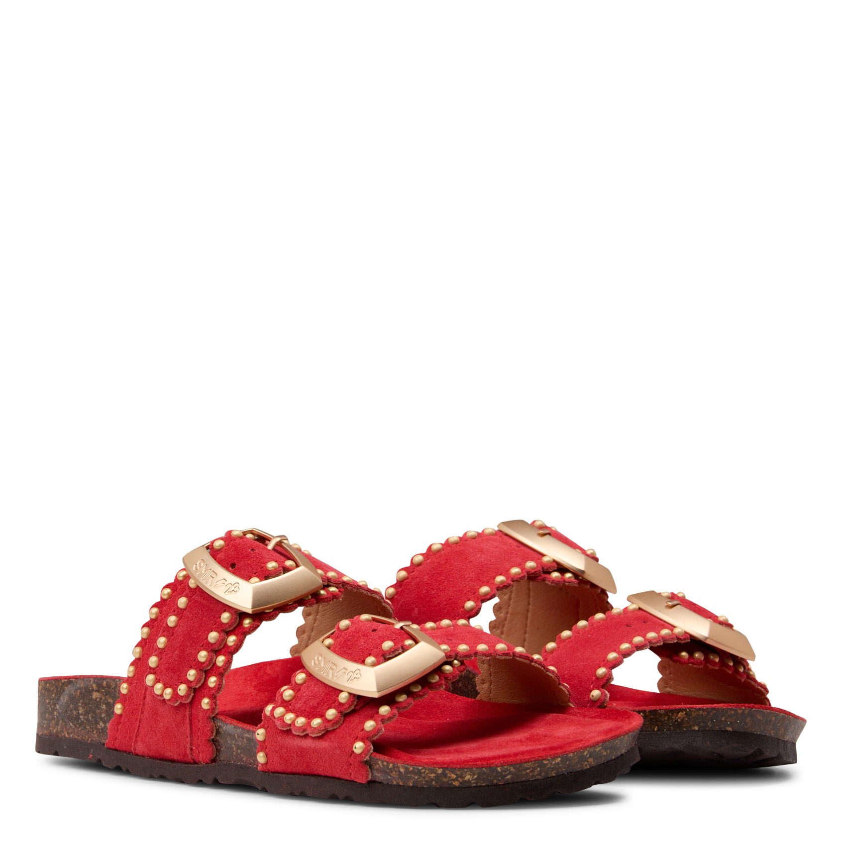 Sandales plates à brides en cuir SEMERDJIAN - SMR Rouge