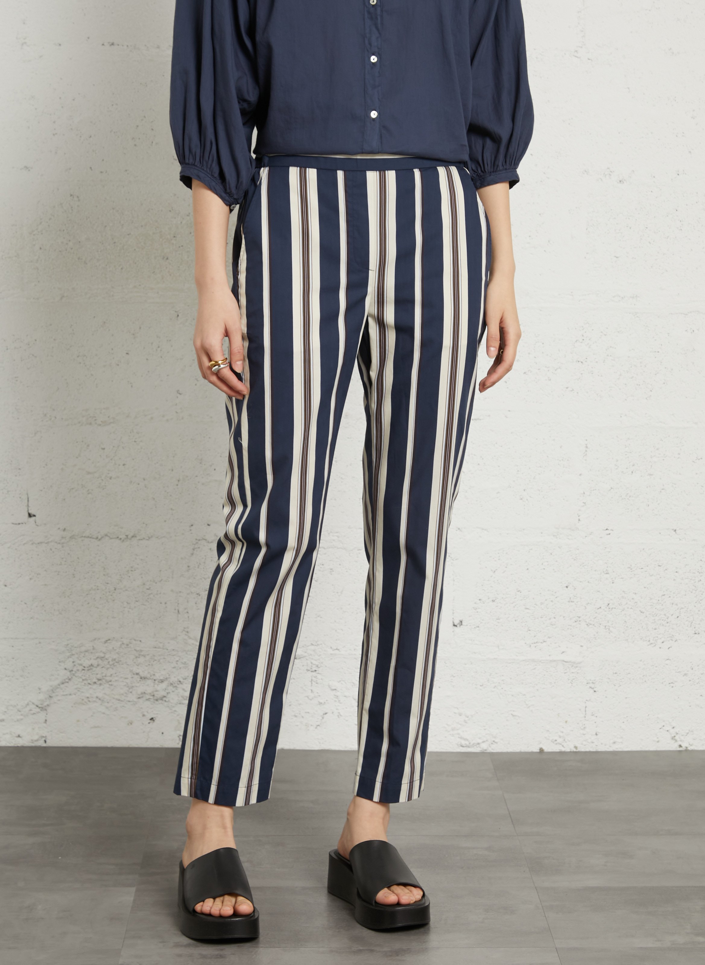 Pantalon carotte en coton DIEGA Multicolore