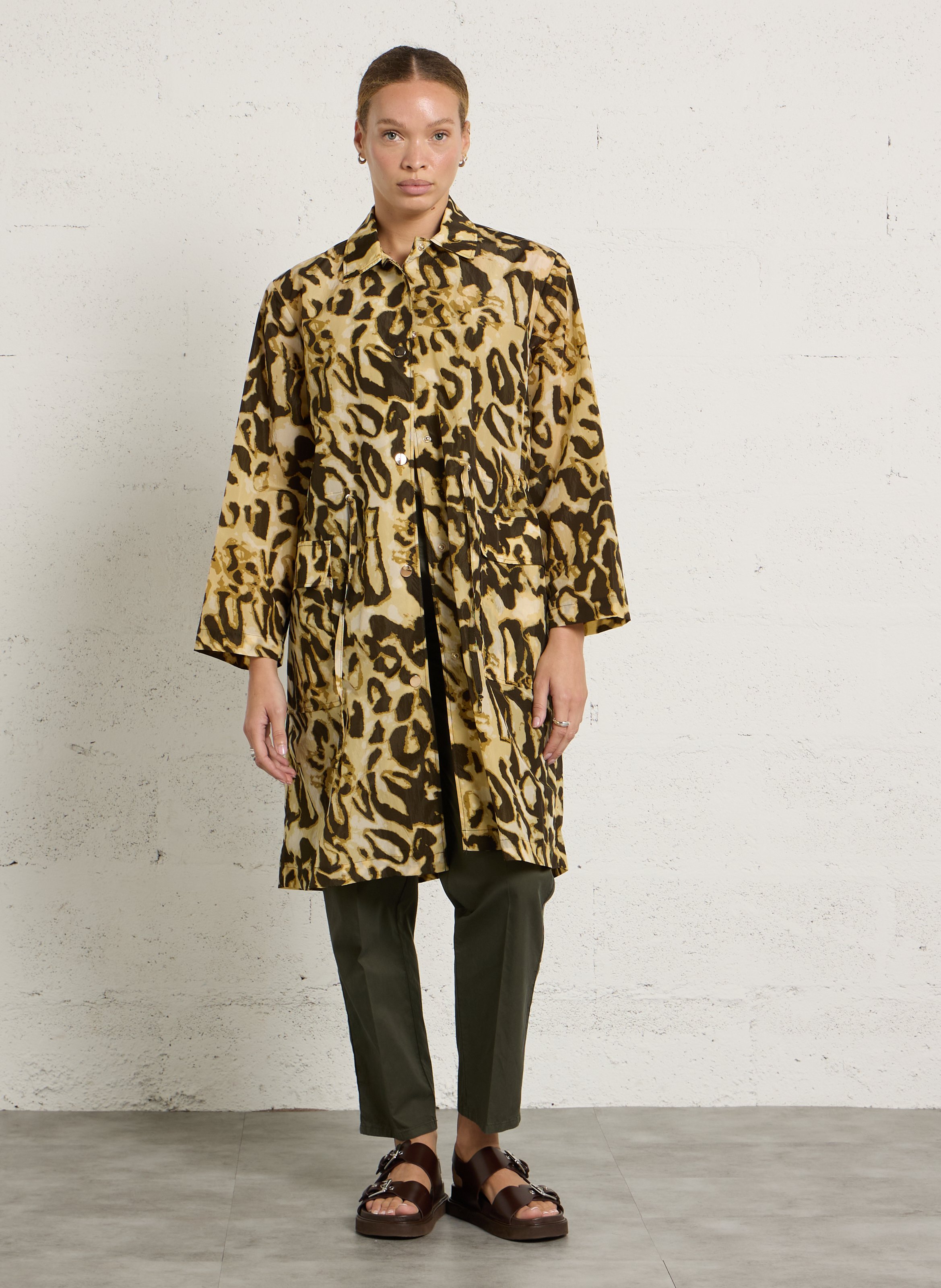 Veste ample imprimée LEON & HARPER Beige