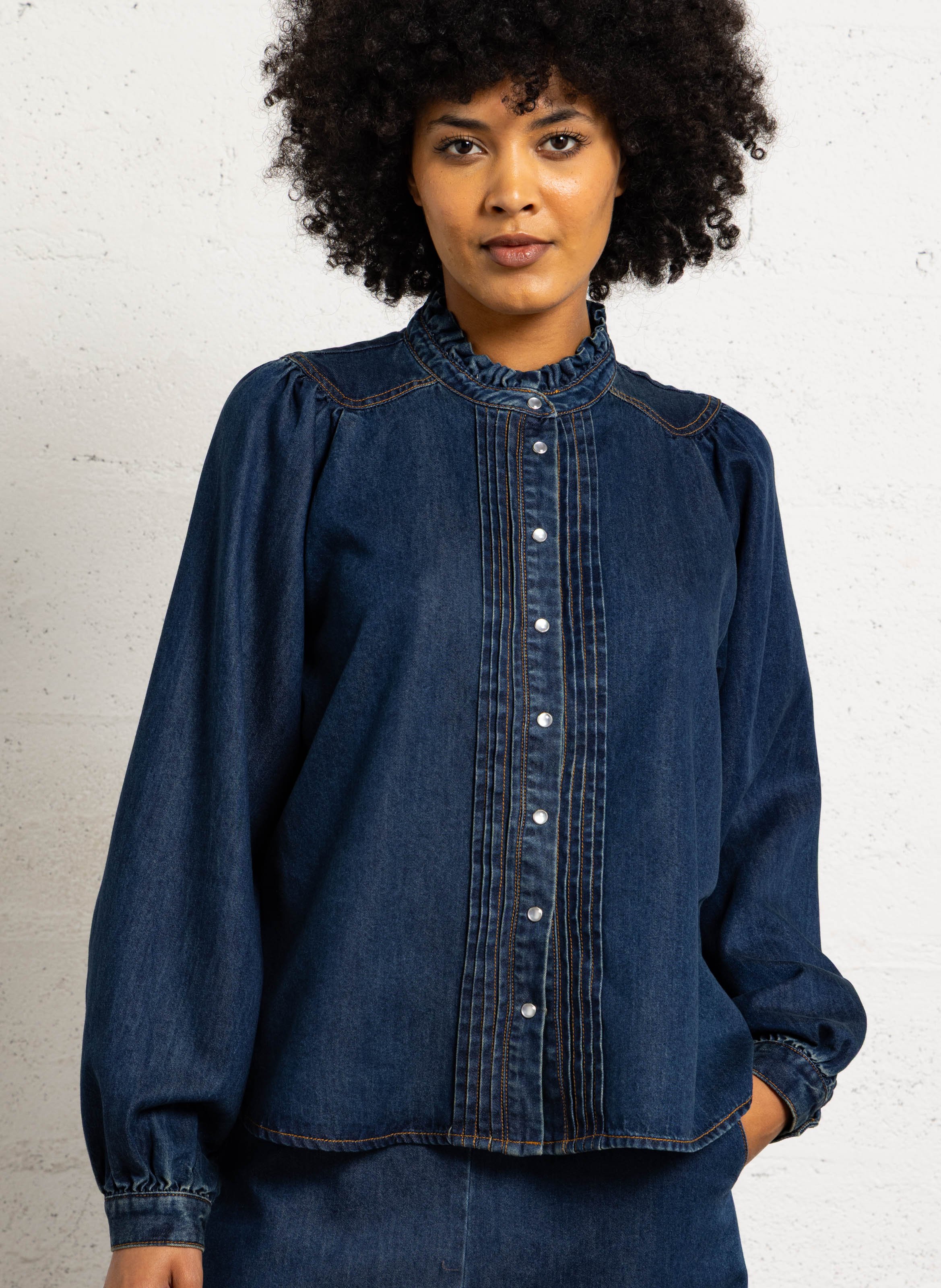 Oversized denim shirt SUNCOO Blue
