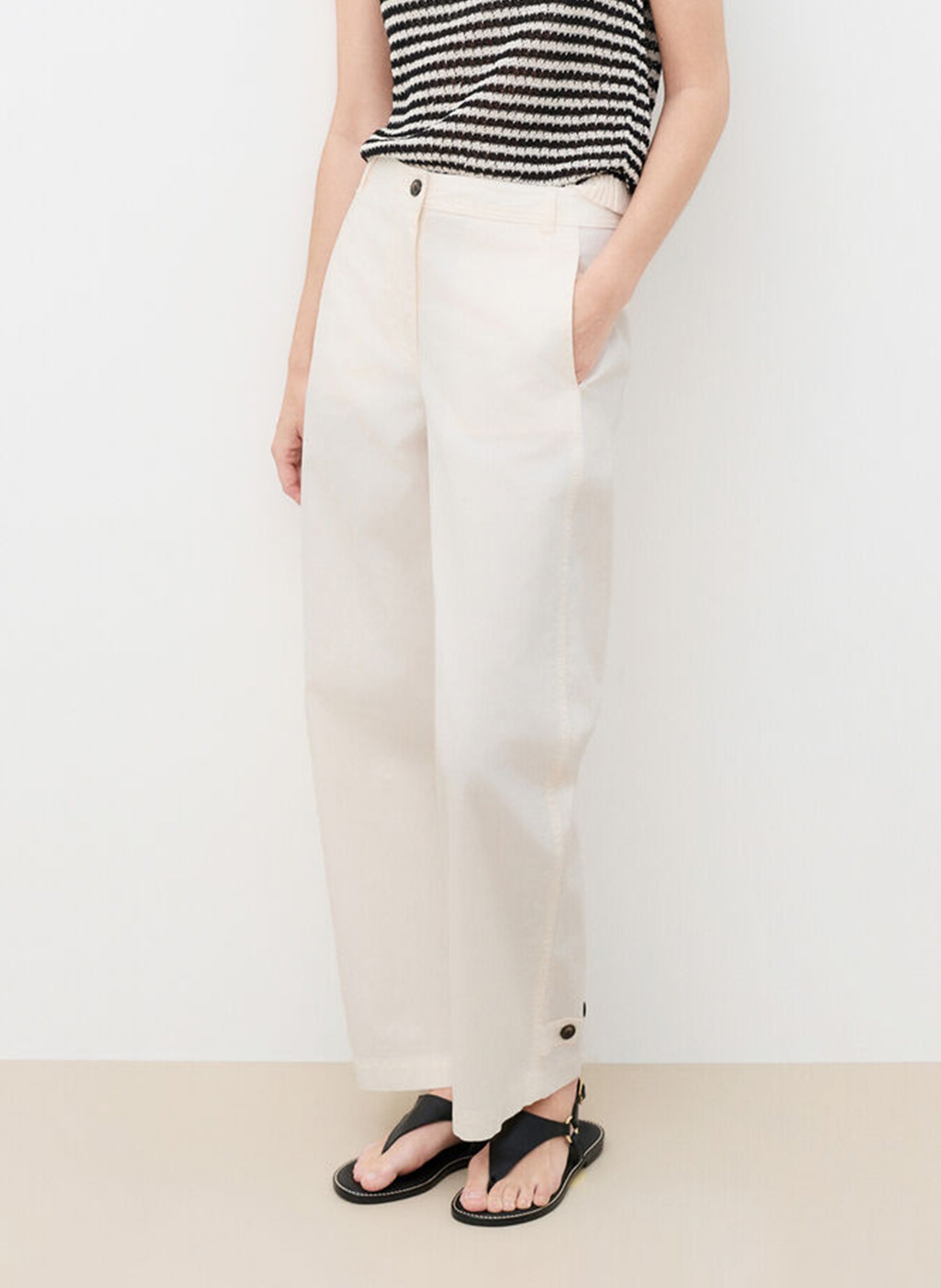 Jean droit en coton mélangé CAROLL Beige