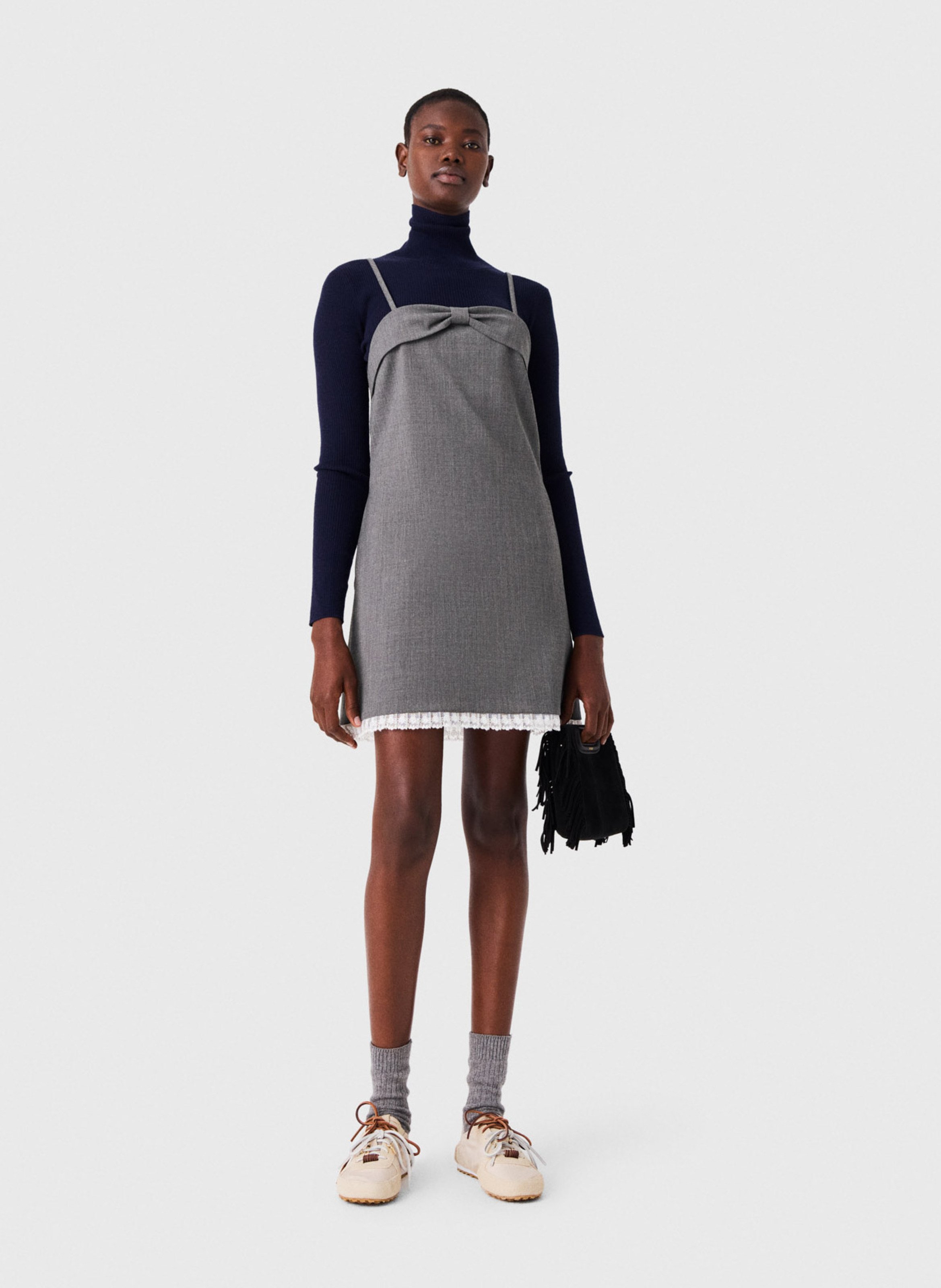 Robe courte MAJE Gris