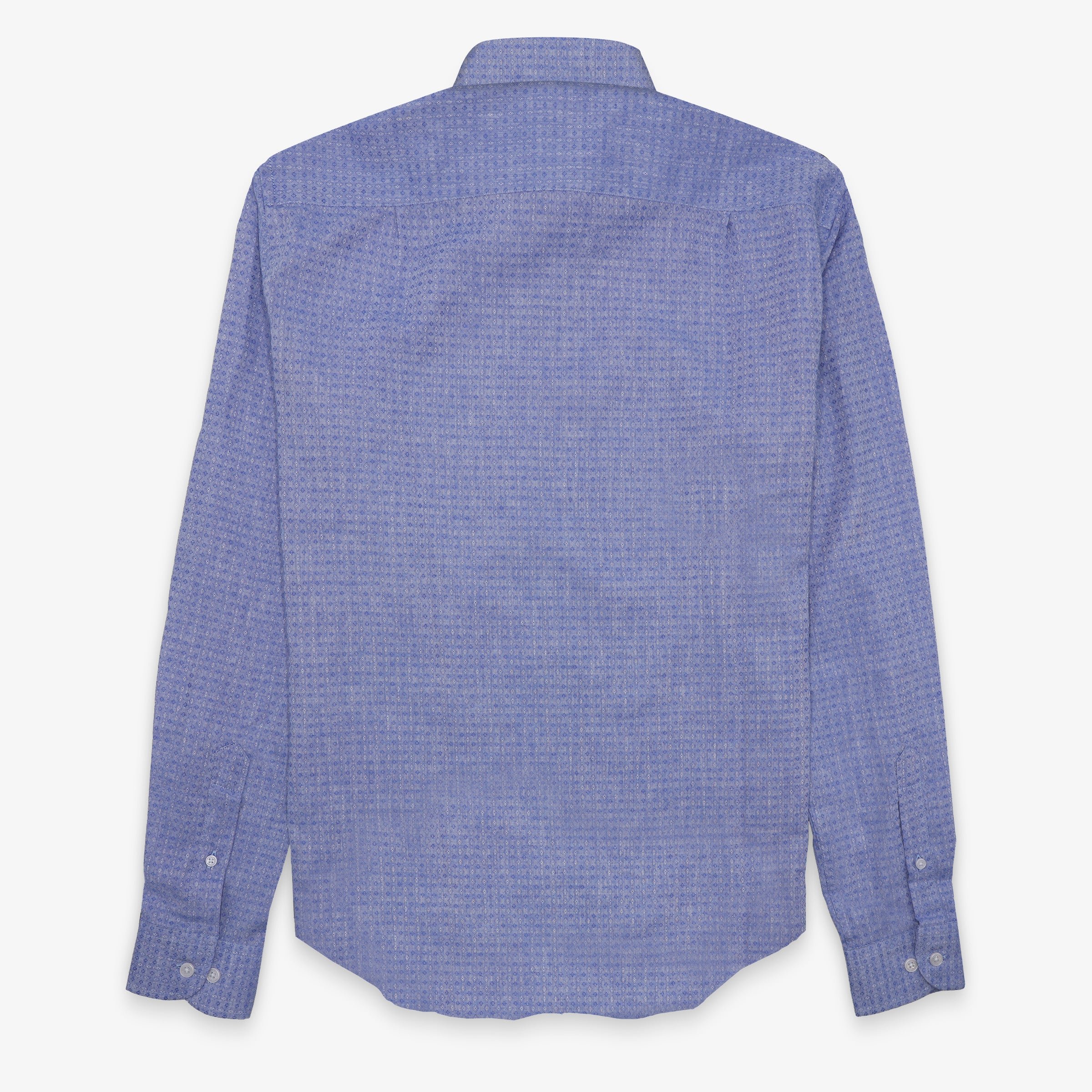 Chemise manches longues en coton avec motifs losange SERGE BLANCO Bleu