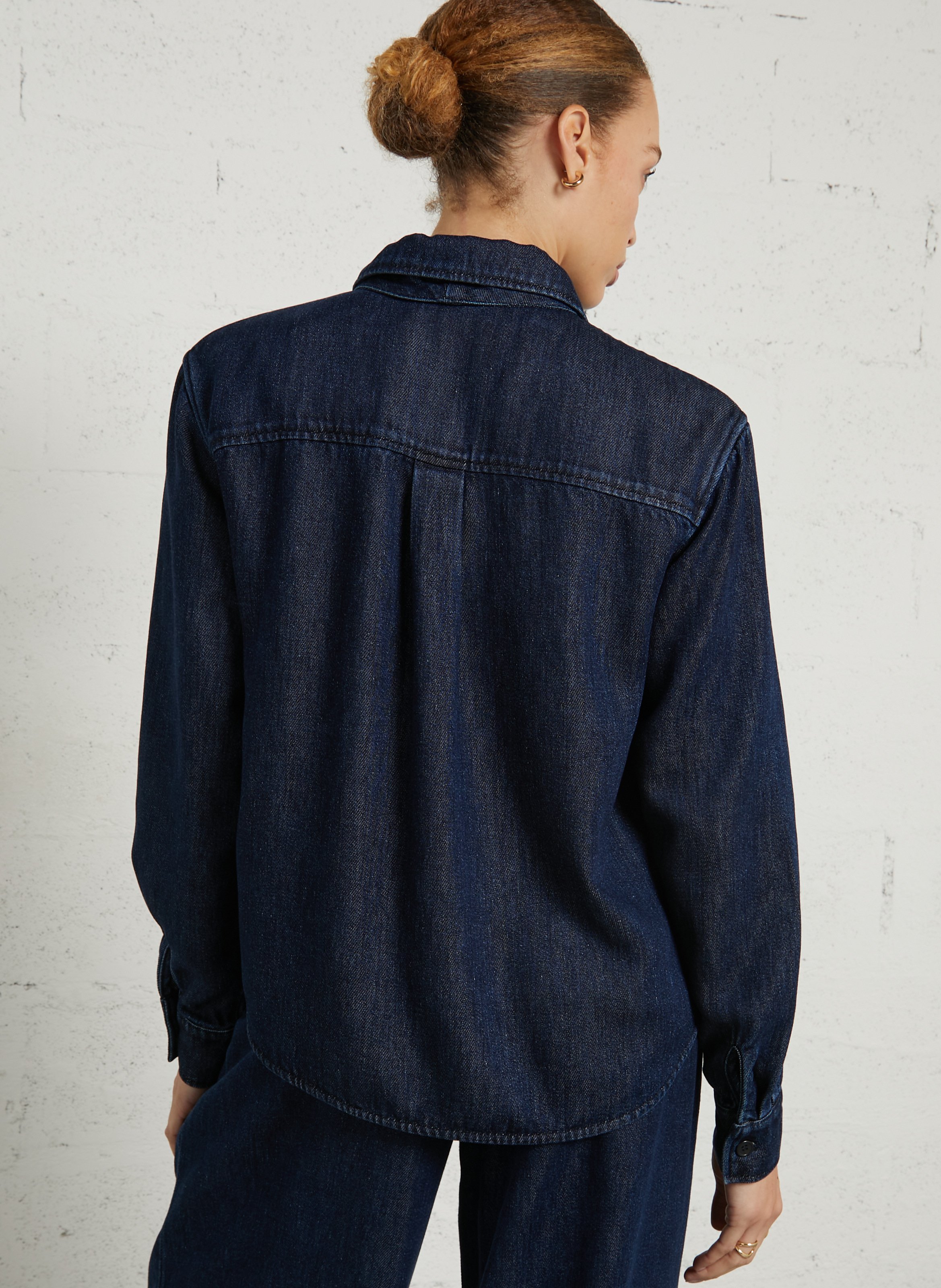 Chemise oversize col classique THE NEW SOCIETY Bleu