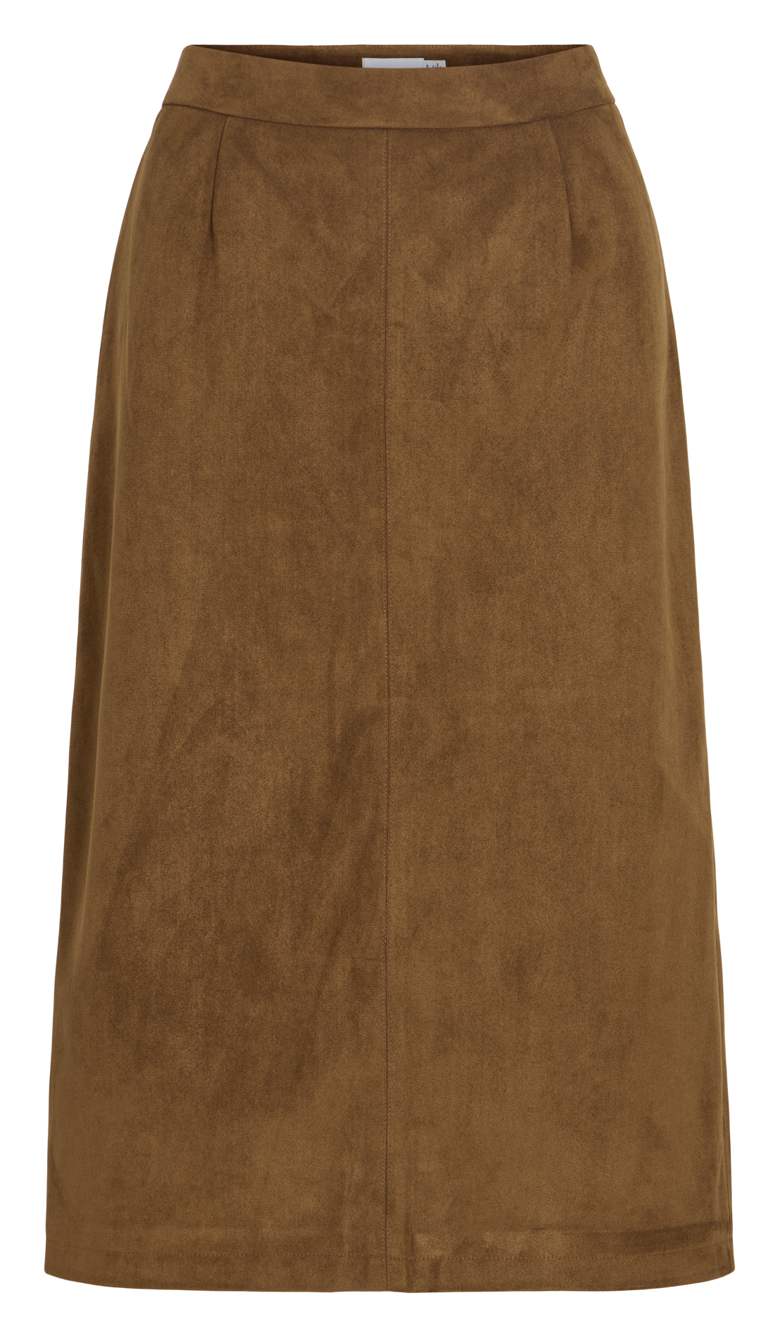 Straight midi skirt in suede effect. VILA Brown