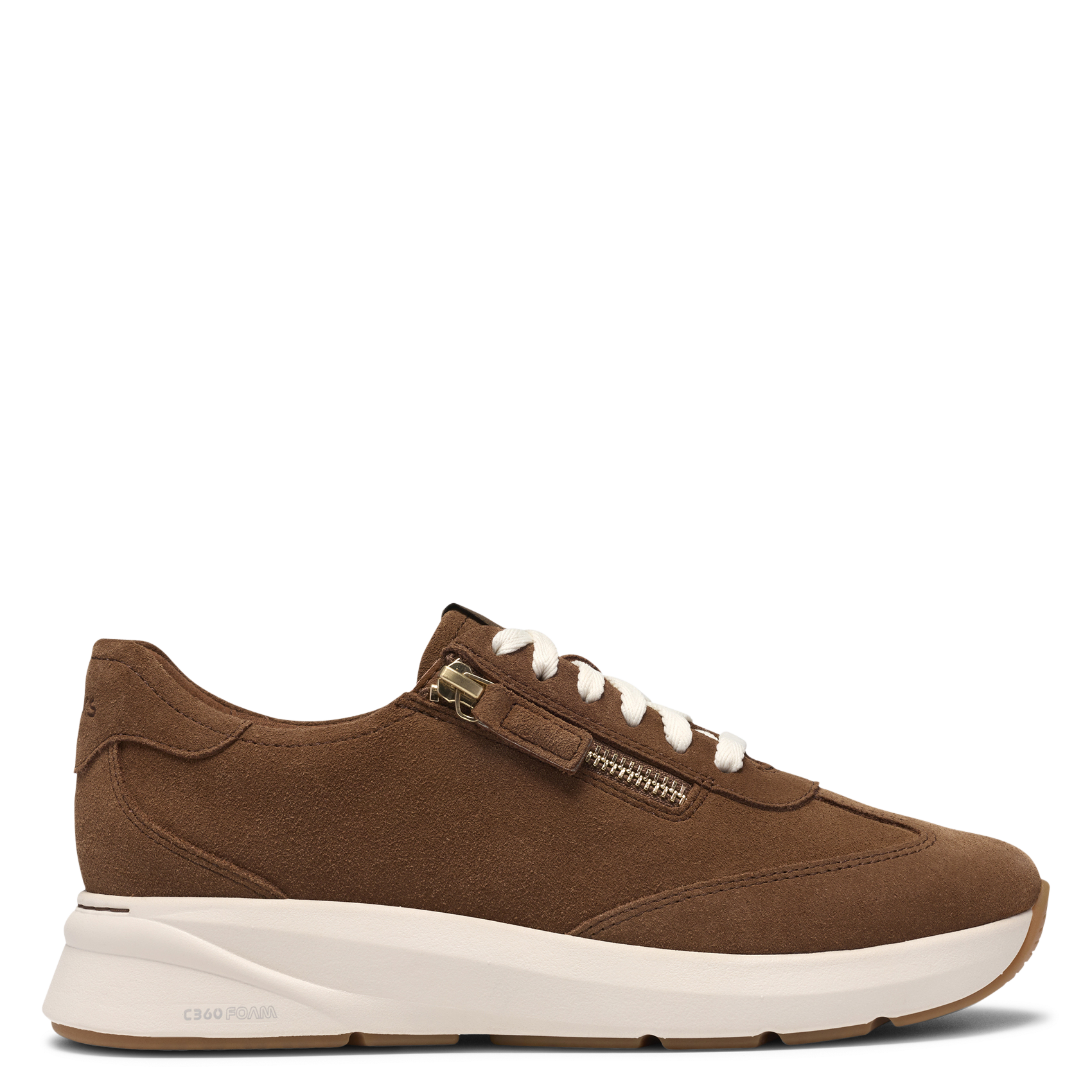 Low-top leather flatform sneakers CLARKS Brown