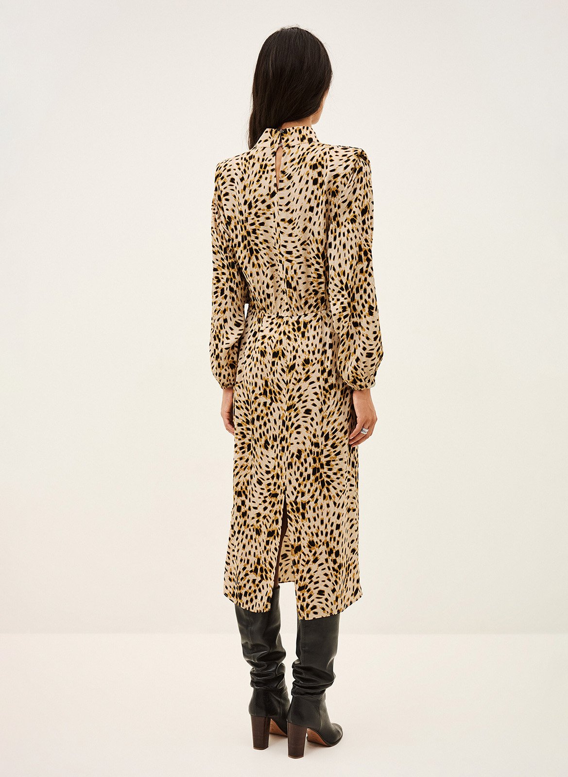 Leopard long dress BA&SH Beige
