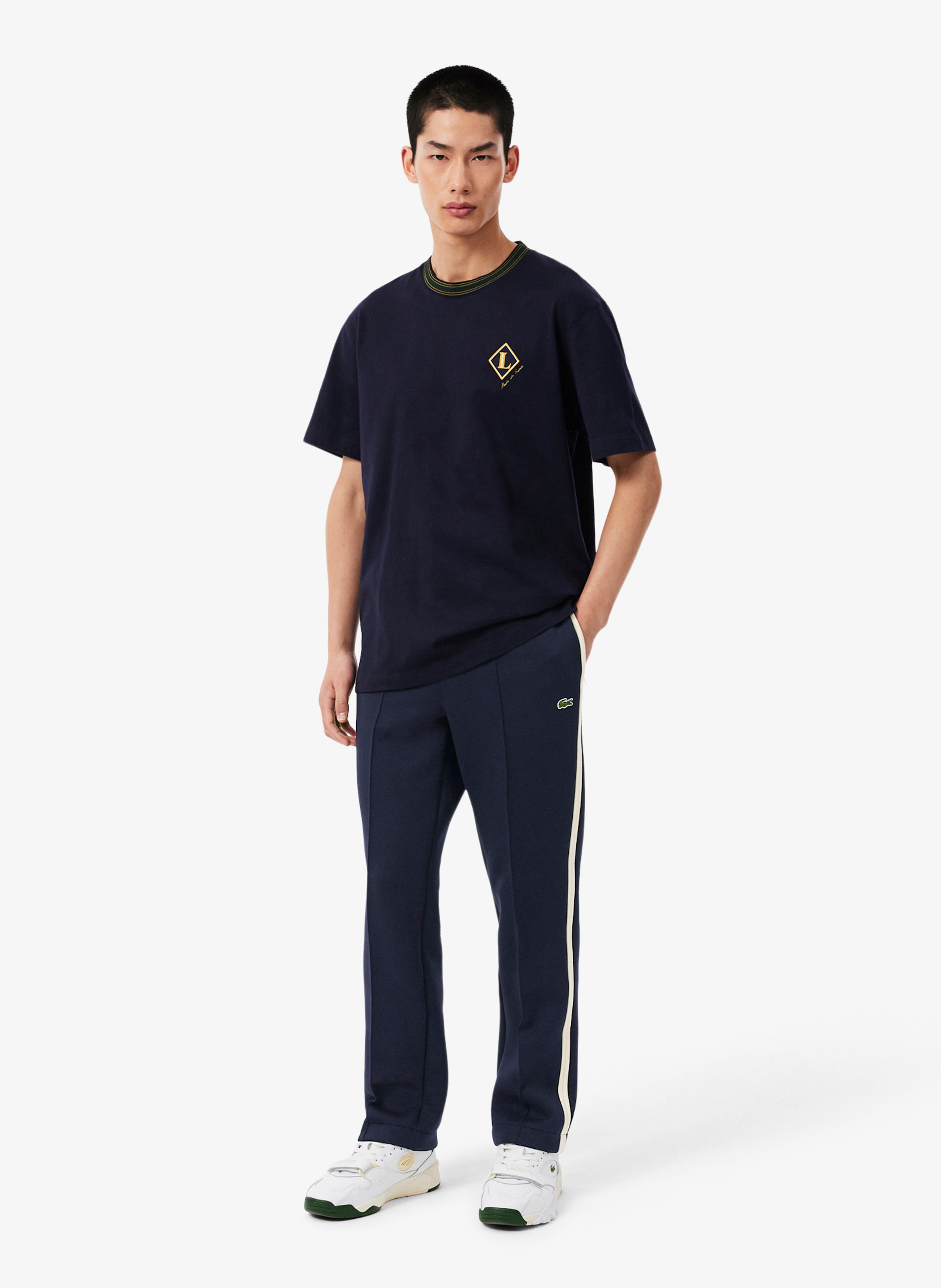Gerade geschnittene Jogginghose aus Baumwoll-Mix LACOSTE Blau