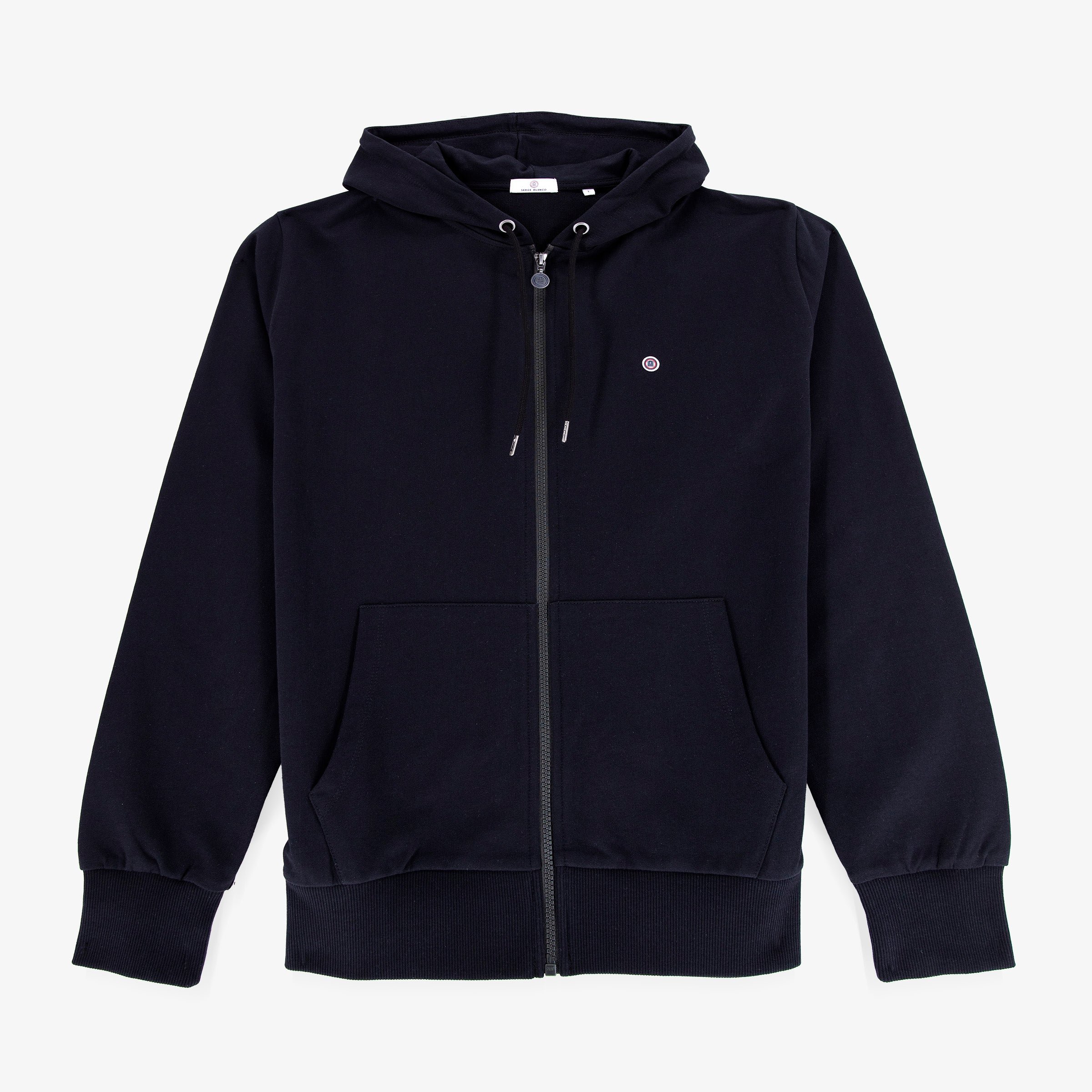 Cotton zipped hooded sweatshirt SERGE BLANCO Blue