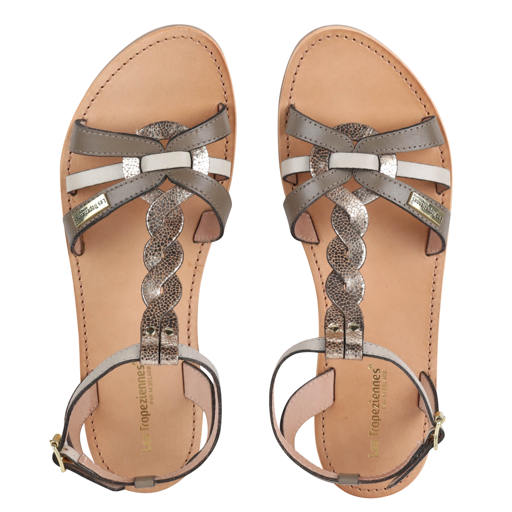 Flat leather sandals LES TROPEZIENNES PAR M.BELARBI Multicolored