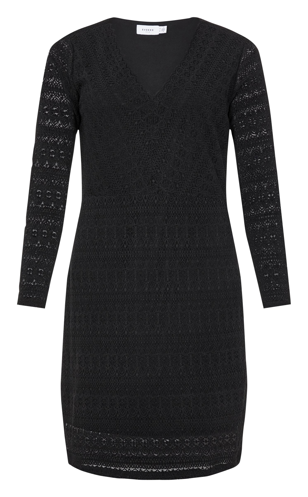 Short V-neck lace dress EVOKED Black