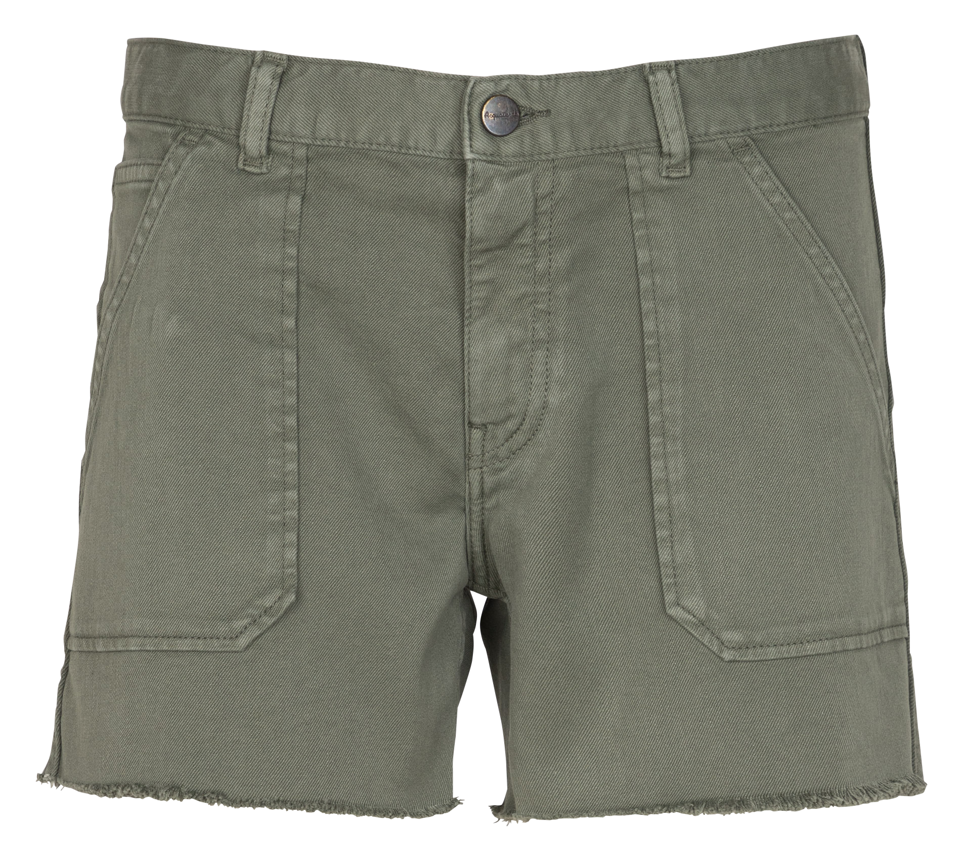 Short droit en denim stretch  Kaki