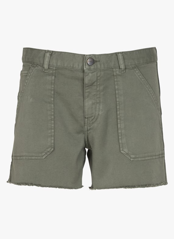 Short droit en denim stretch Tools Kaki Acquaverde Femme Place