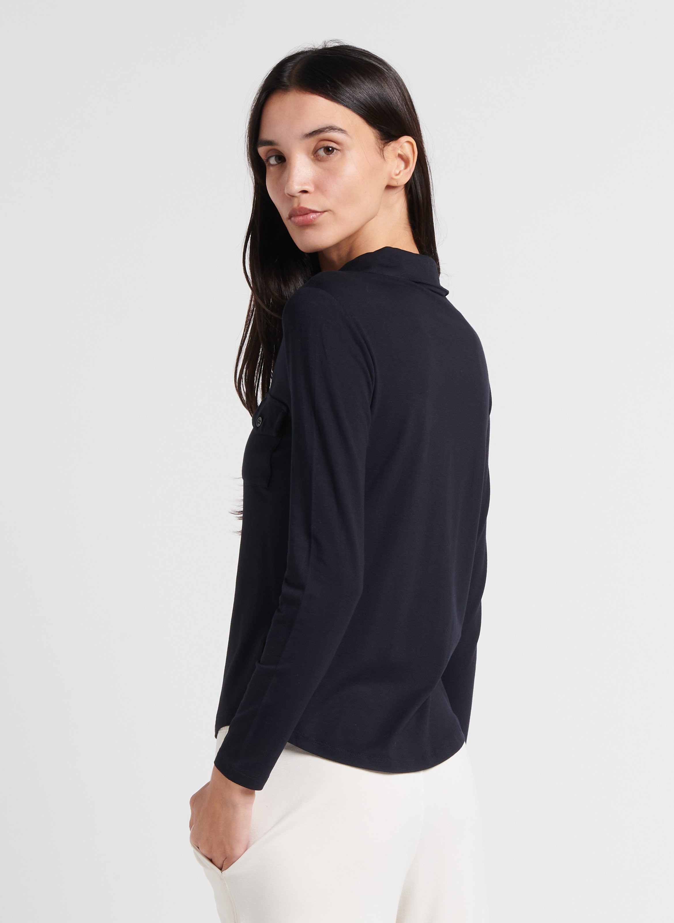 Chemise col classique stretch MAJESTIC FILATURES Bleu