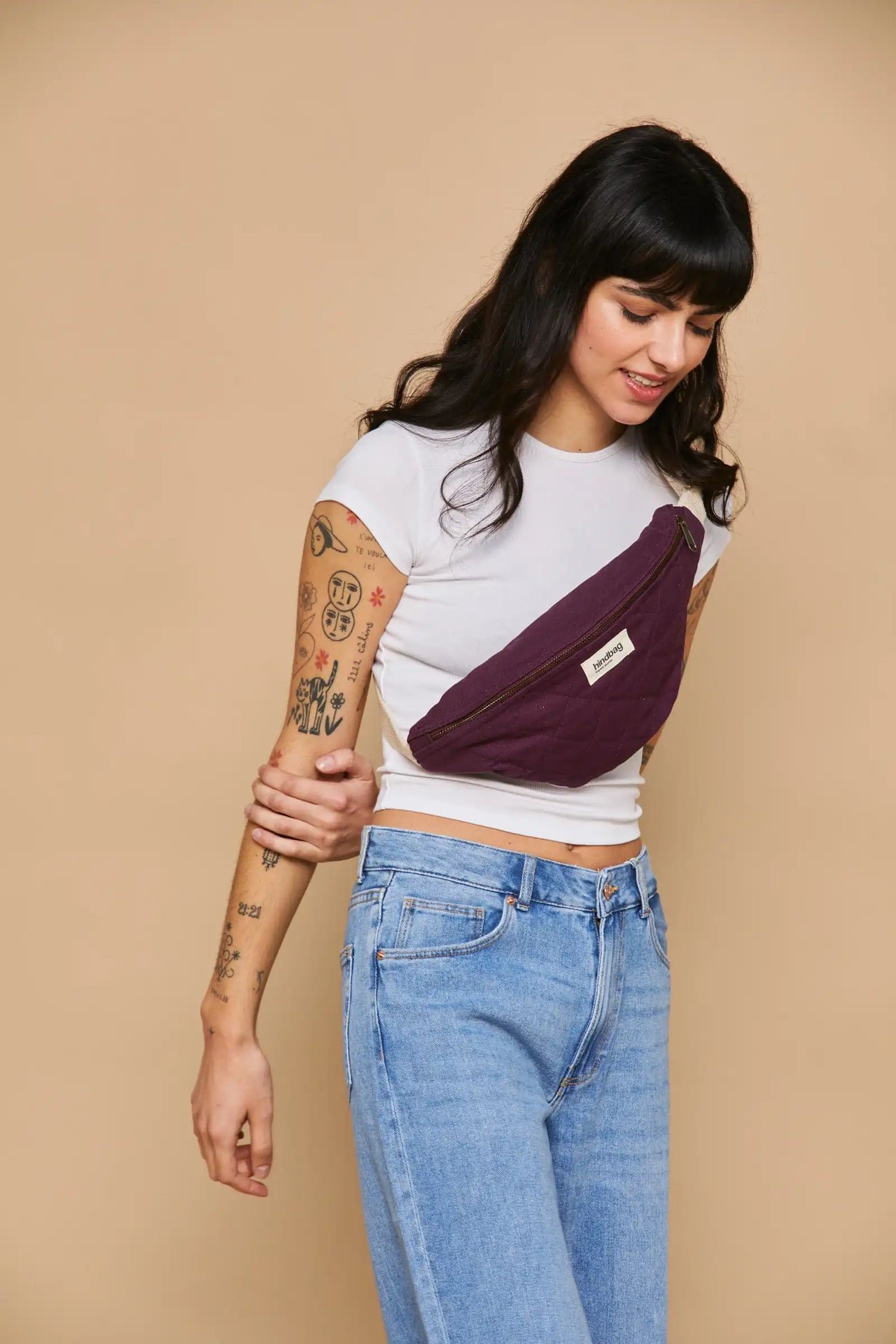 Cotton waist bag HINDBAG Purple