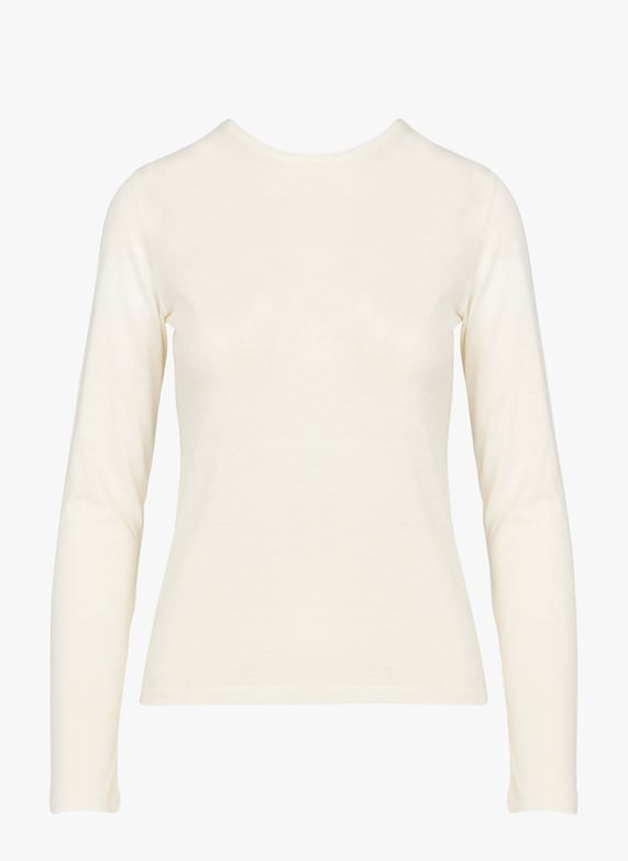 Rollkragen-T-Shirt aus baumwolle und kaschmir Nacre Majestic