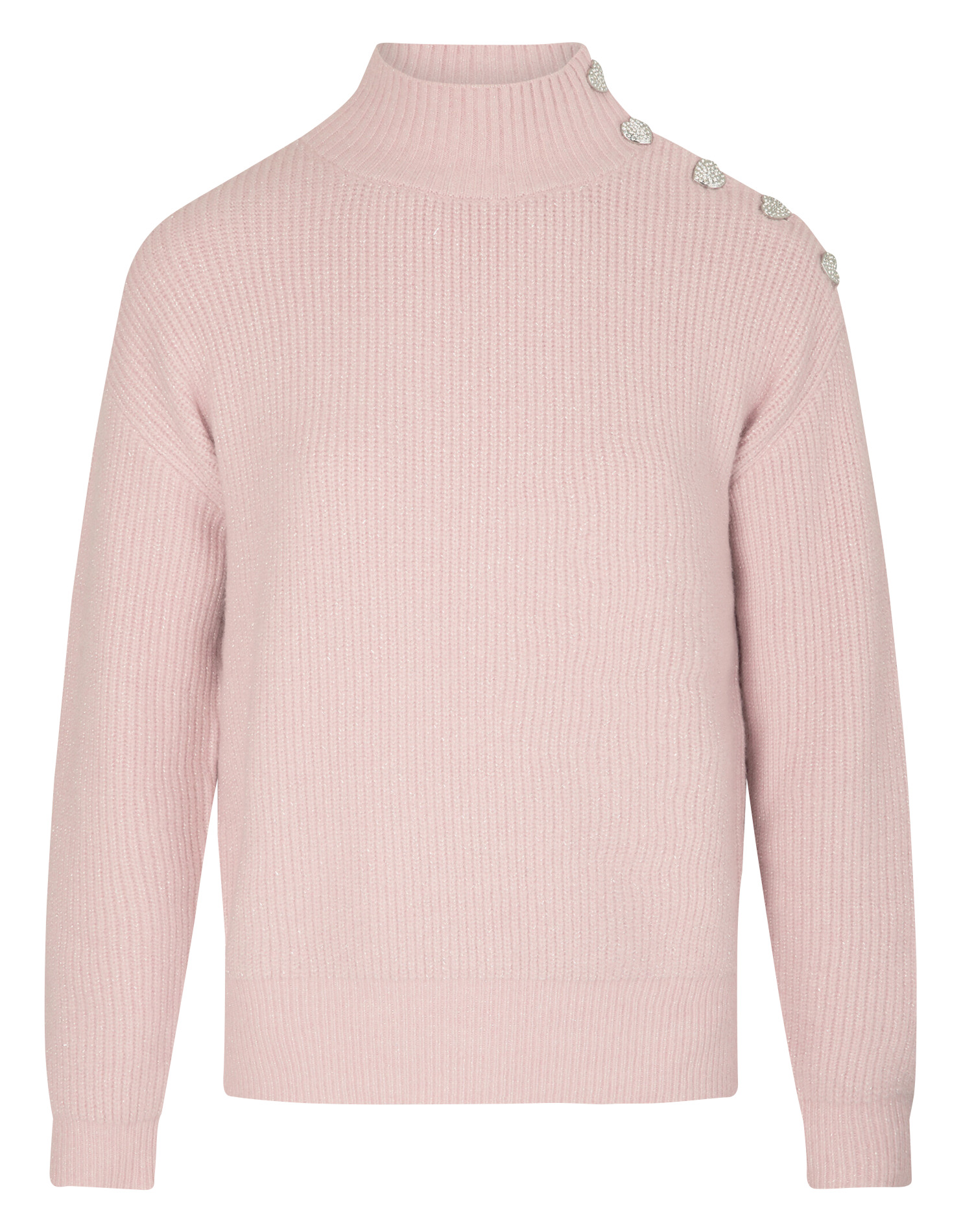 Rechte trui met hoge kraag MORGAN Roze