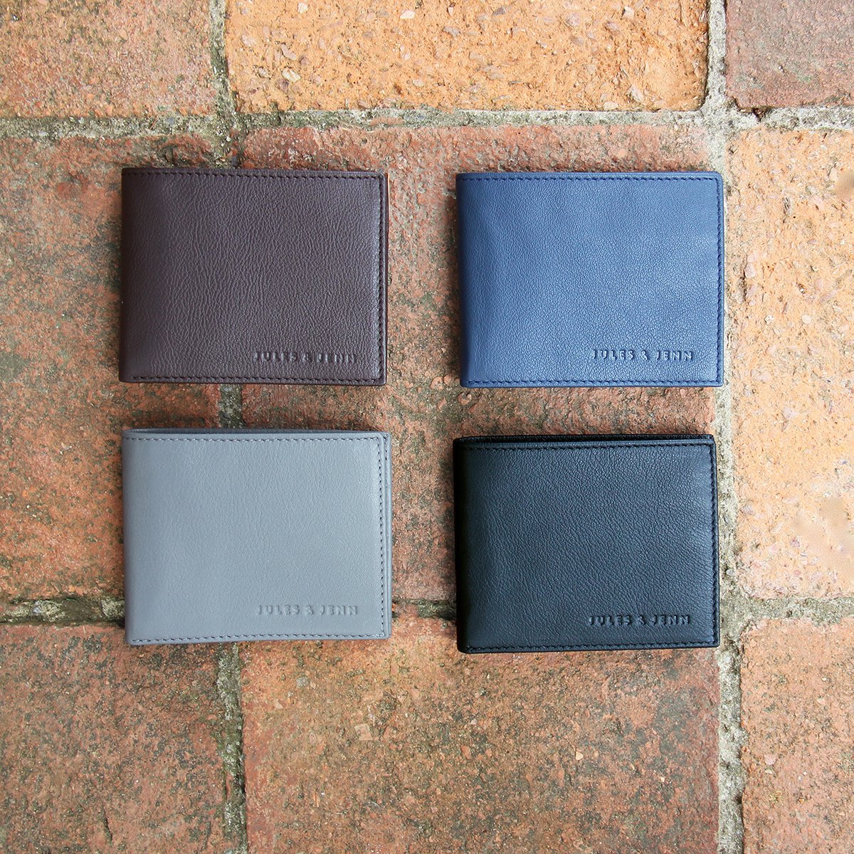 Grained leather wallet JULES & JENN Blue