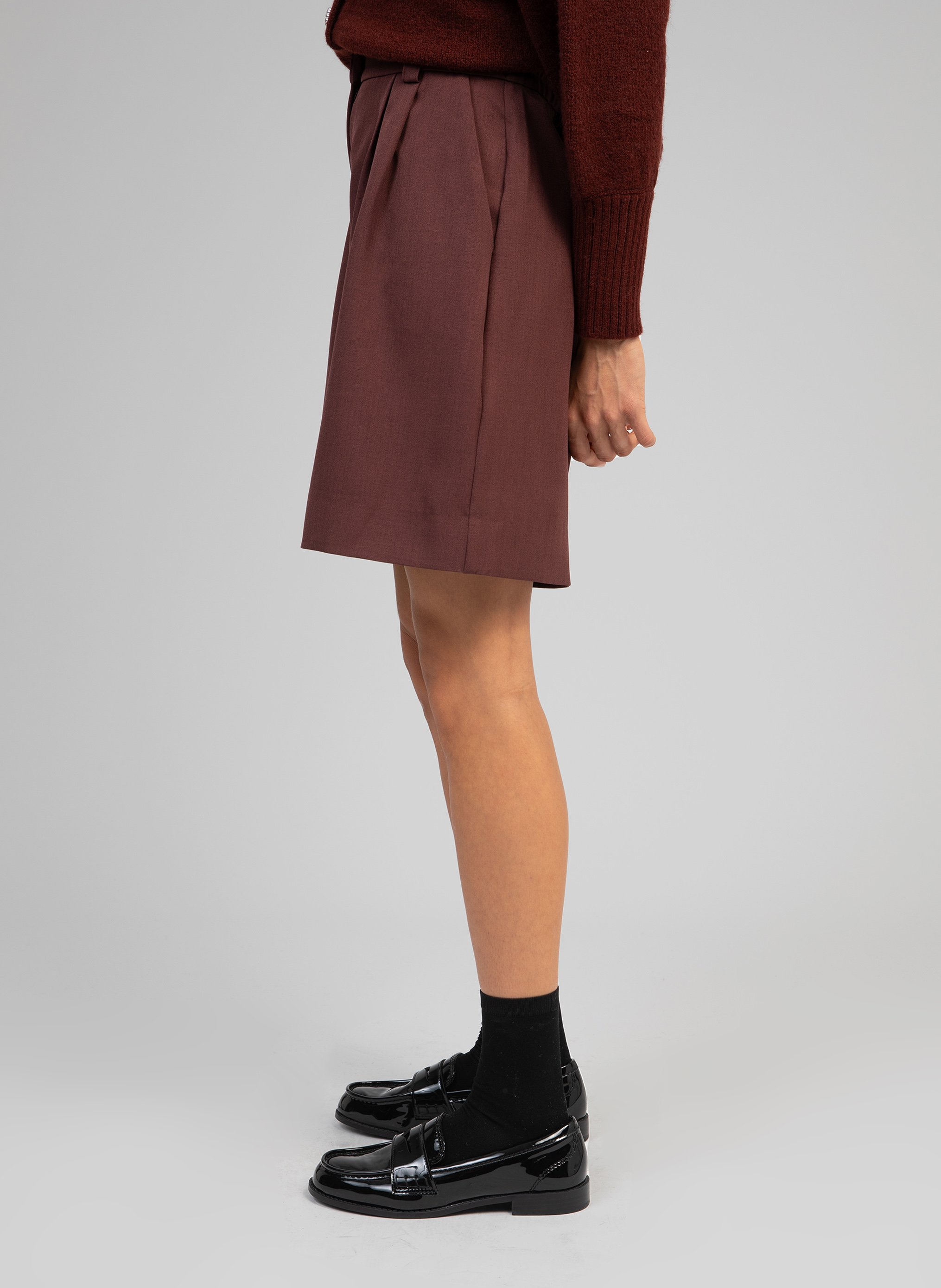 High-waisted Bermuda shorts AN'GE Brown