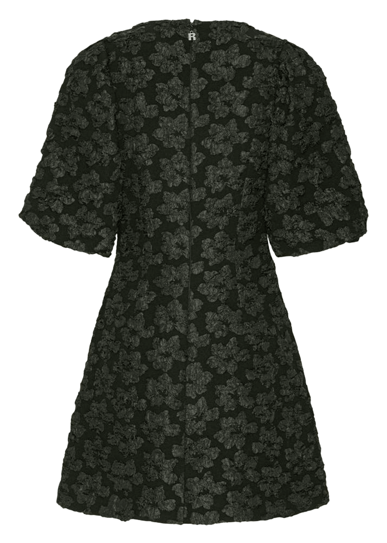 Robe courte en jacquard imprimé ROTATE Noir
