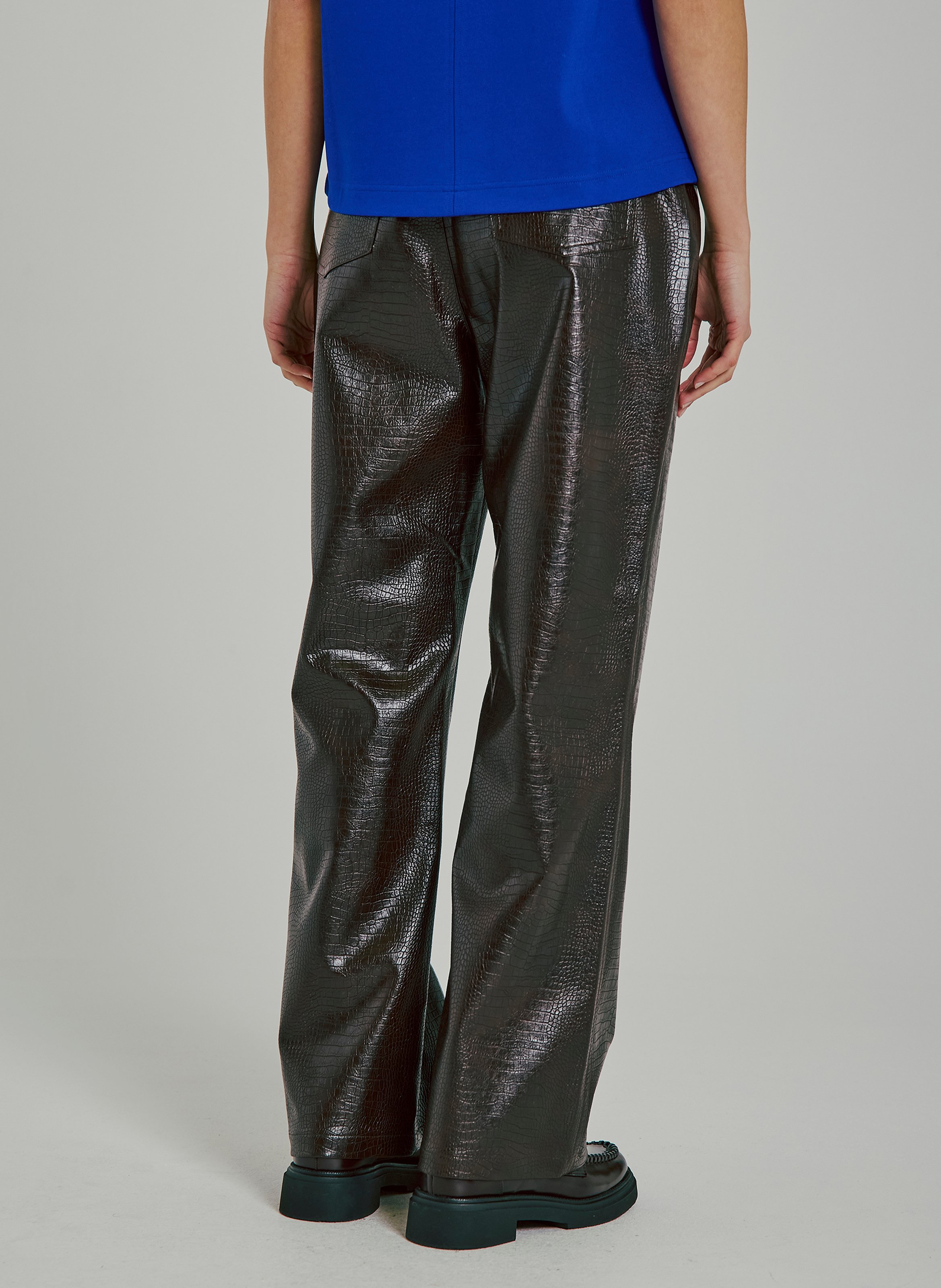 Straight pants in embossed python NORR Red
