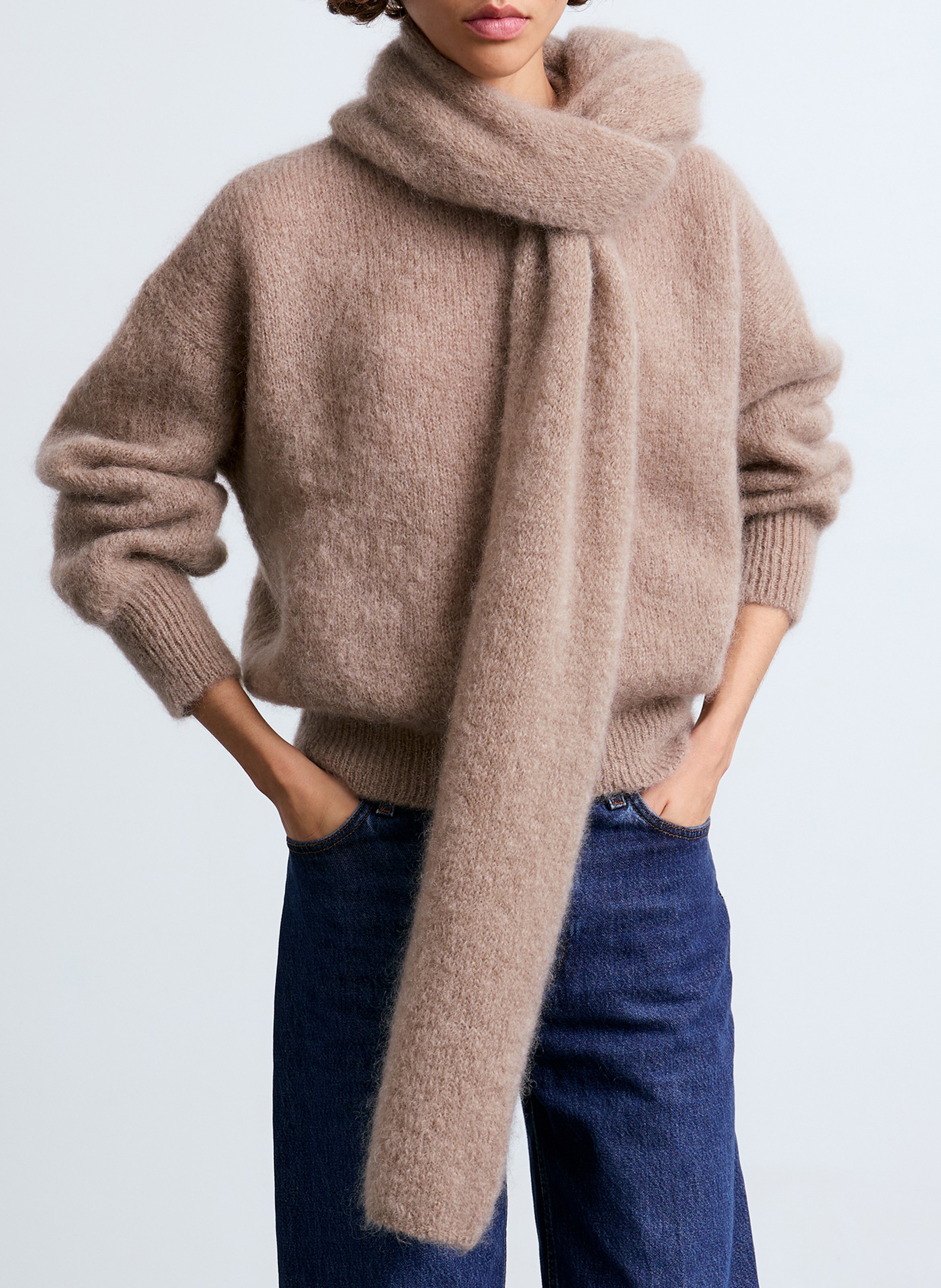 Echarpe en mohair SURPRISE Beige