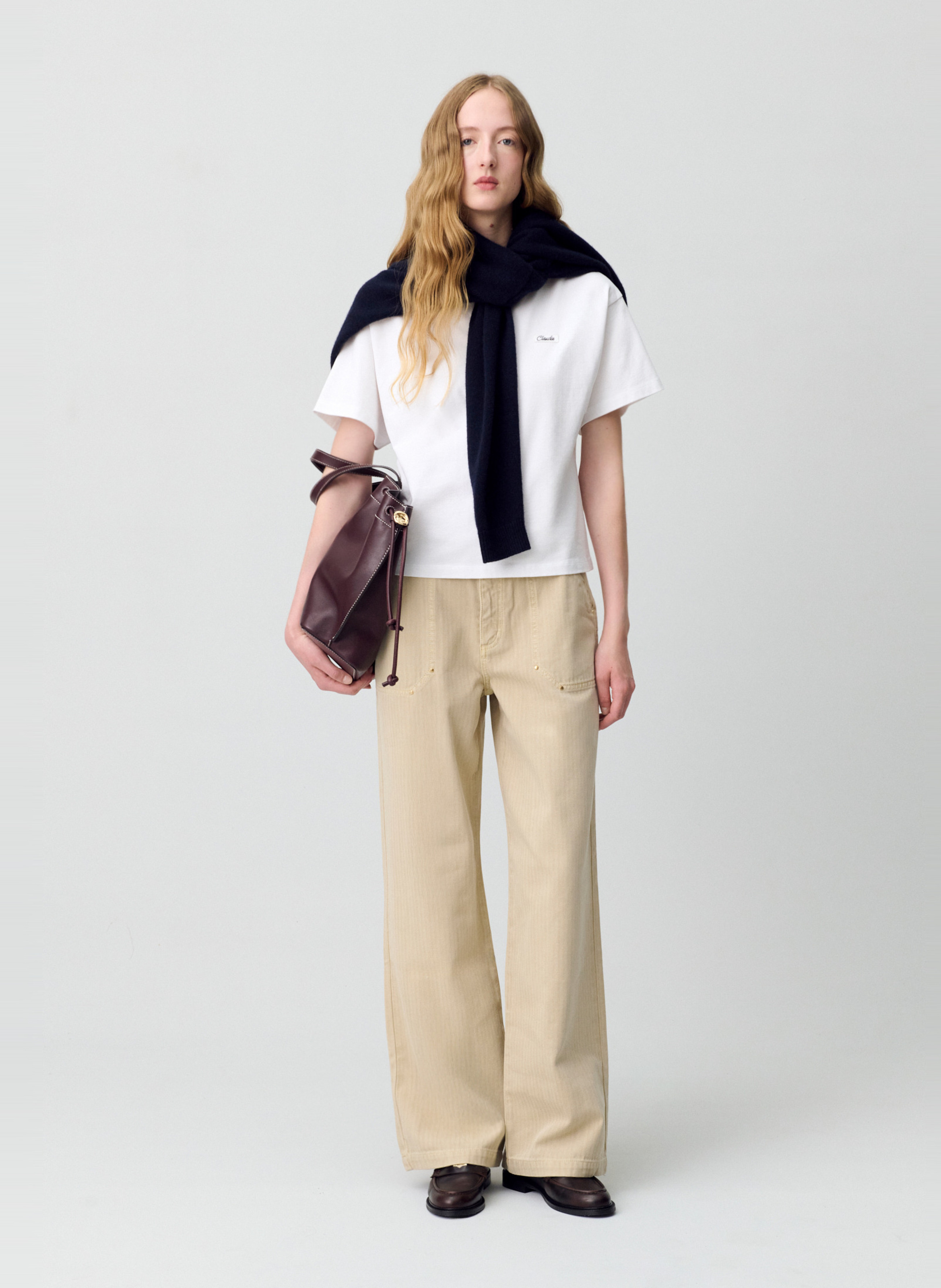 Katoenen jeans met rechte pijp CLAUDIE PIERLOT Beige