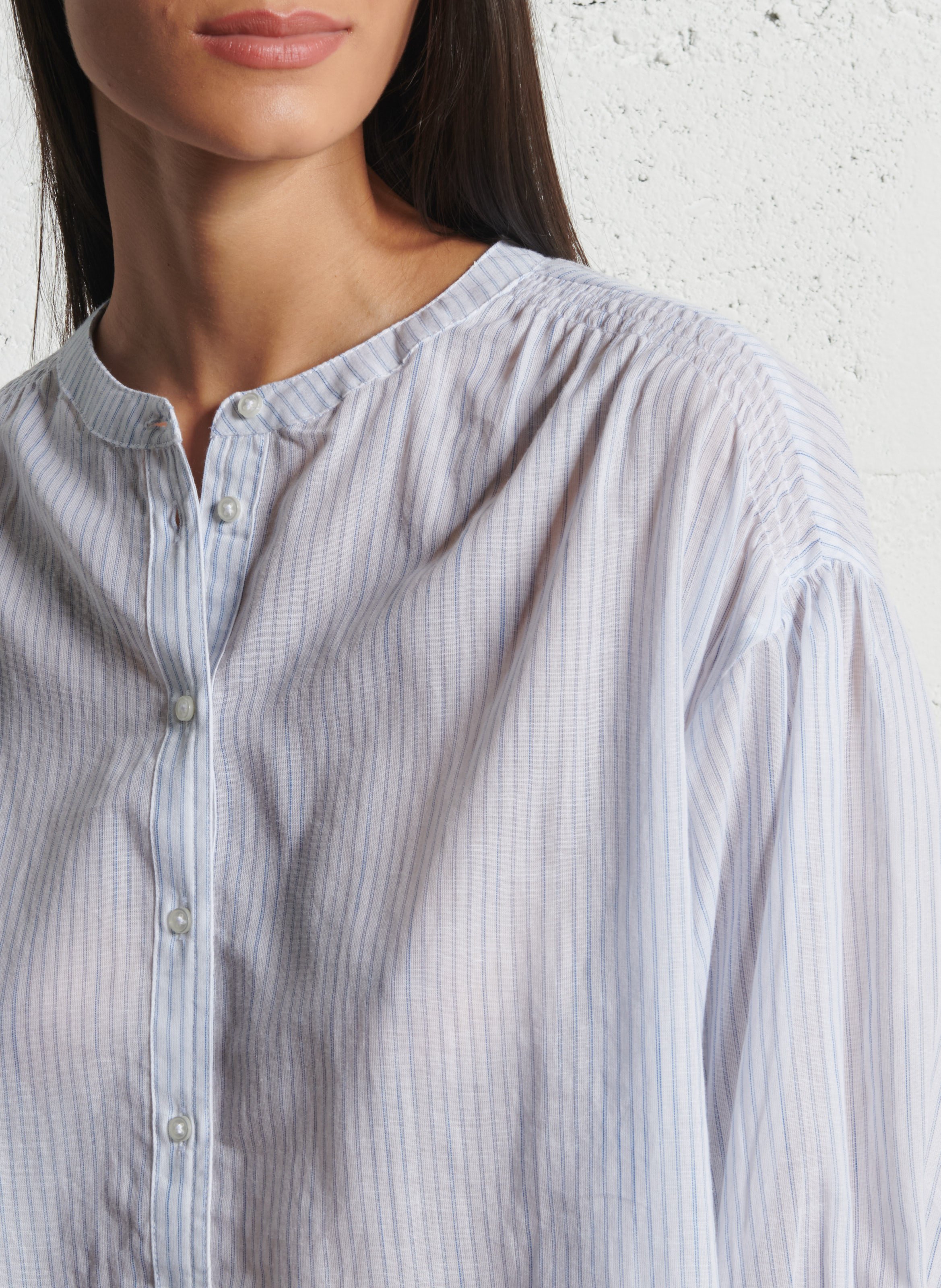 Katoenen blouse met ronde hals MAISON 123 Blauw