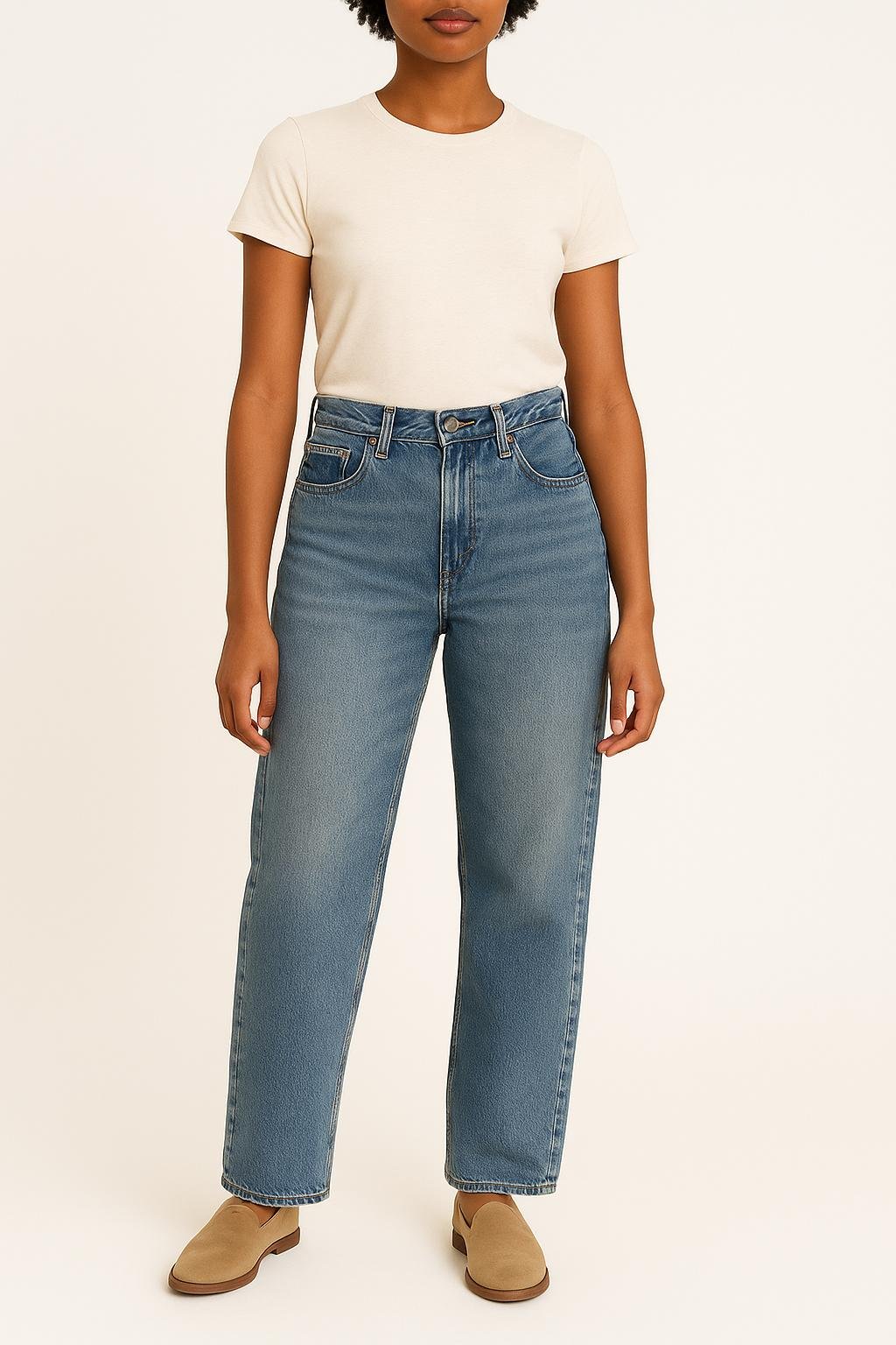 Cropped slim jeans with studs LEVI'S - Seconde main Blue