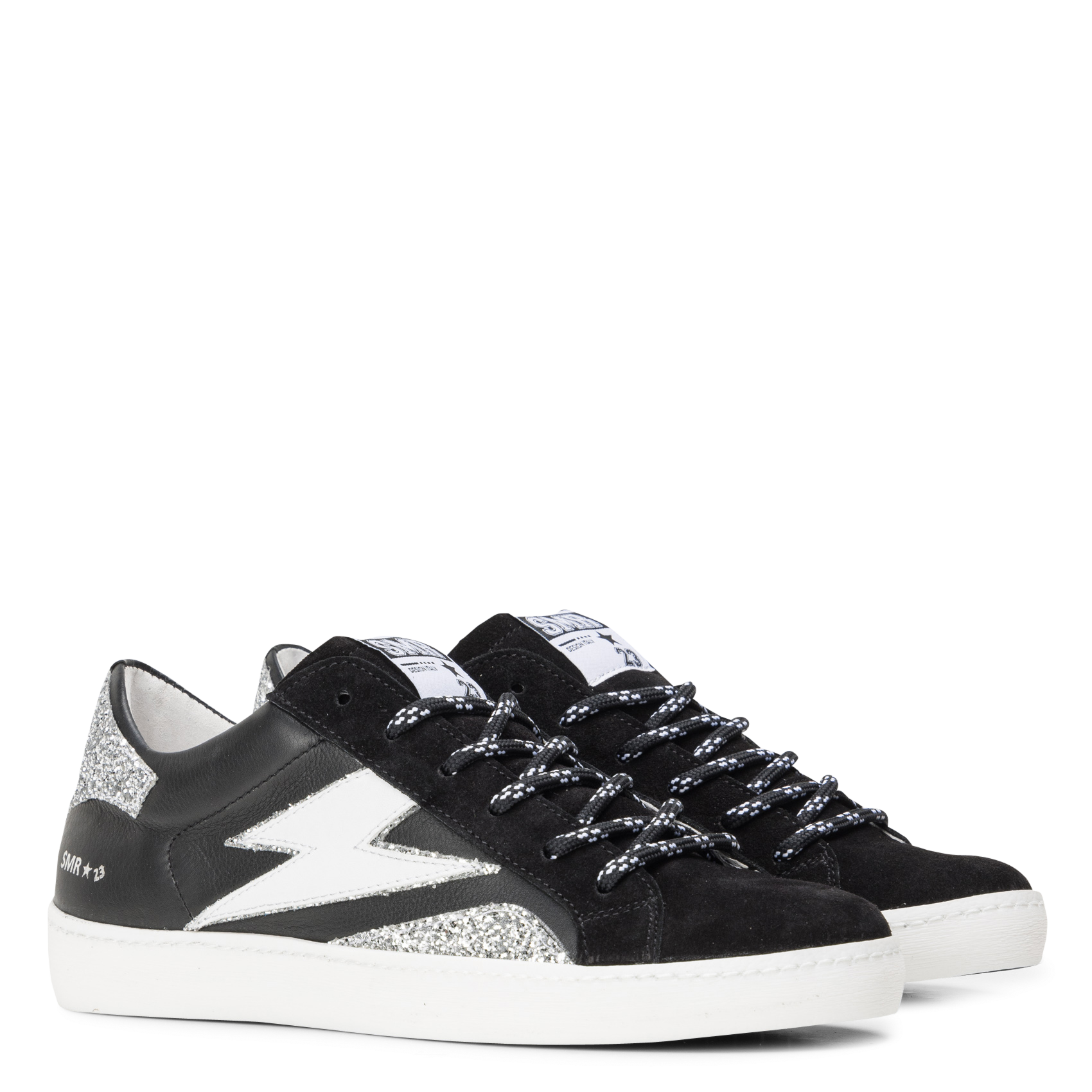 Baskets basses en cuir mélangé SEMERDJIAN - SMR Noir