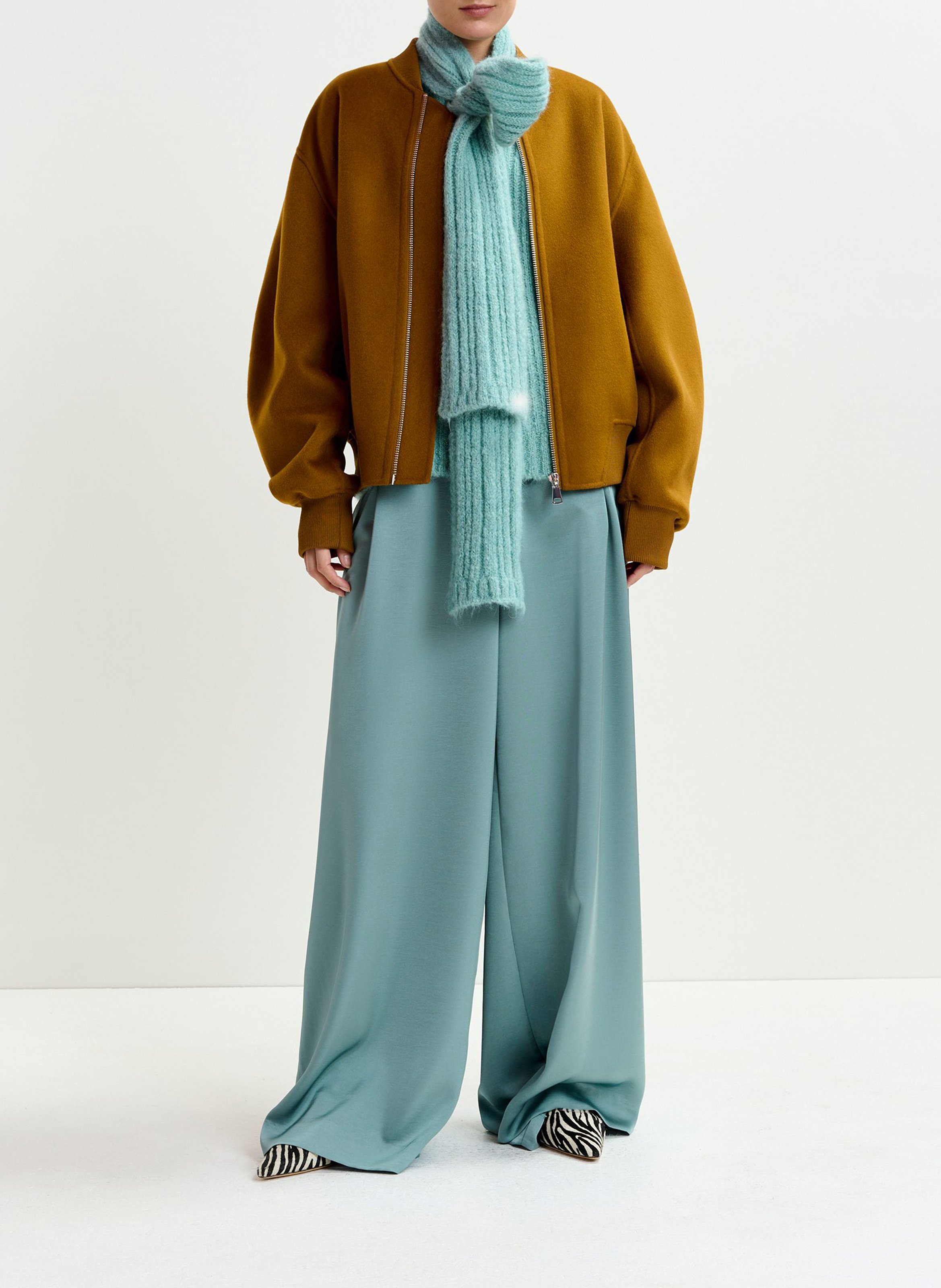 Blouson col teddy en laine ESSENTIEL ANTWERP Marron